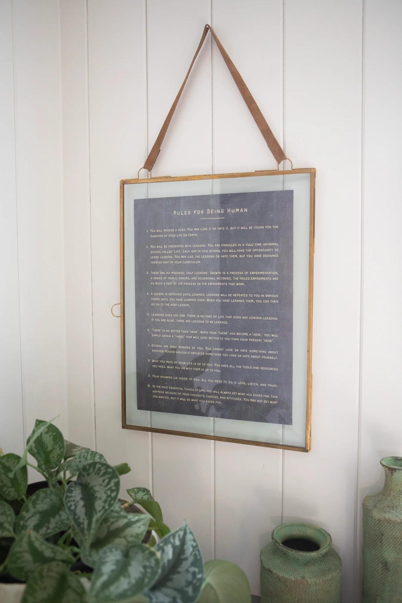 12"x16" Rules for Being Human Art Poster-Charcoal - Image 2