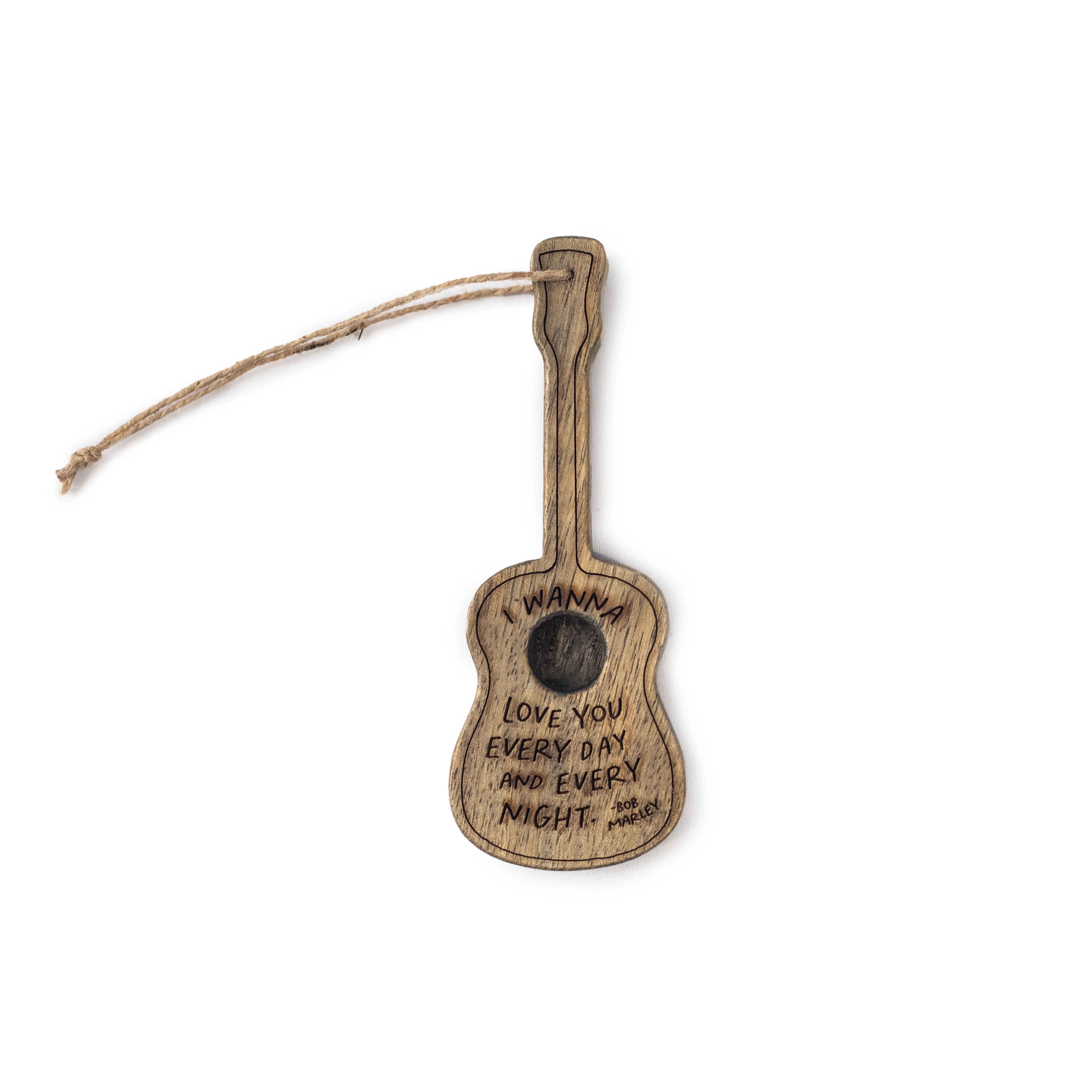 I wanna love you (Bob Marley) Wooden Guitar - 2"x5" - Image 3