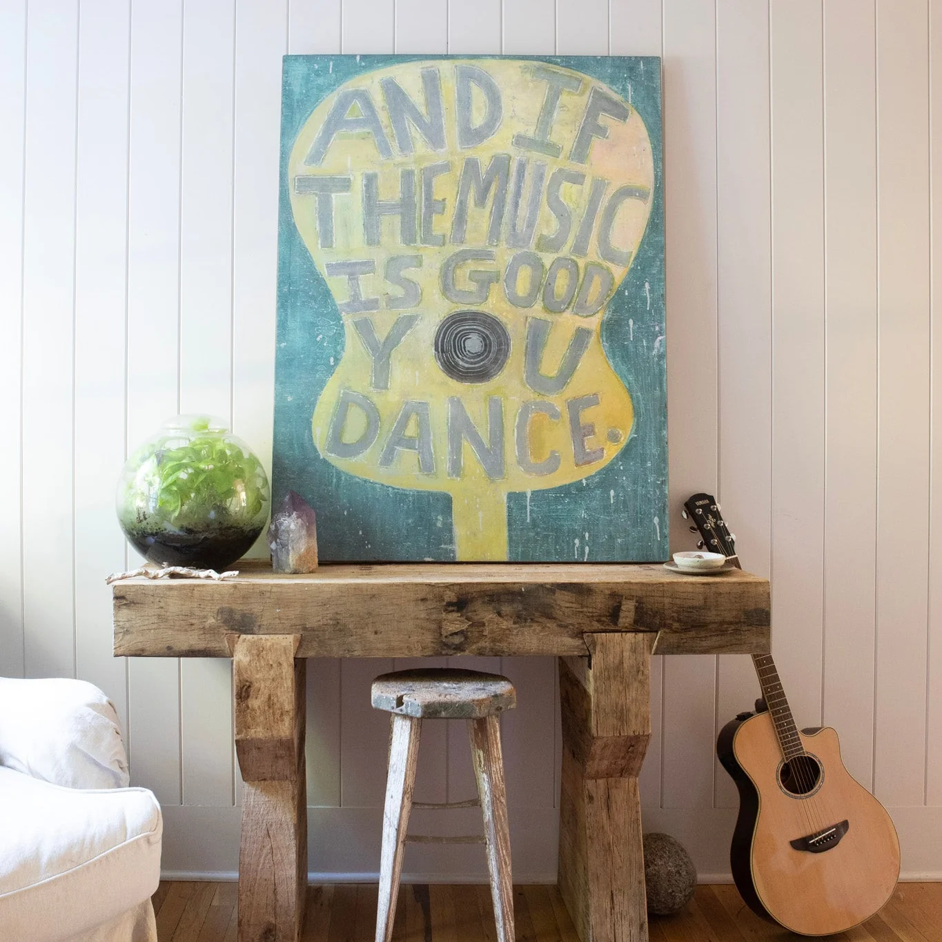 And If The Music Is Good Art Print - Grey Wood - Image 2