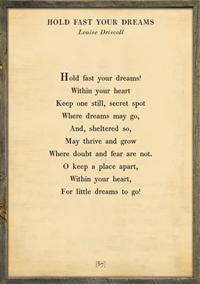 Hold Fast Your Dreams Art Print - Grey Wood - Image 2