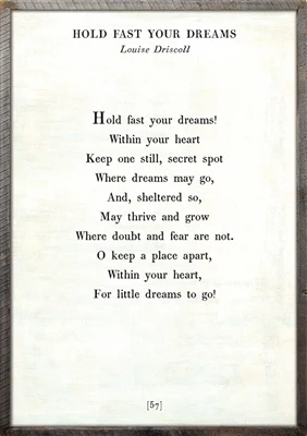 Hold Fast Your Dreams Art Print - Grey Wood - Image 3