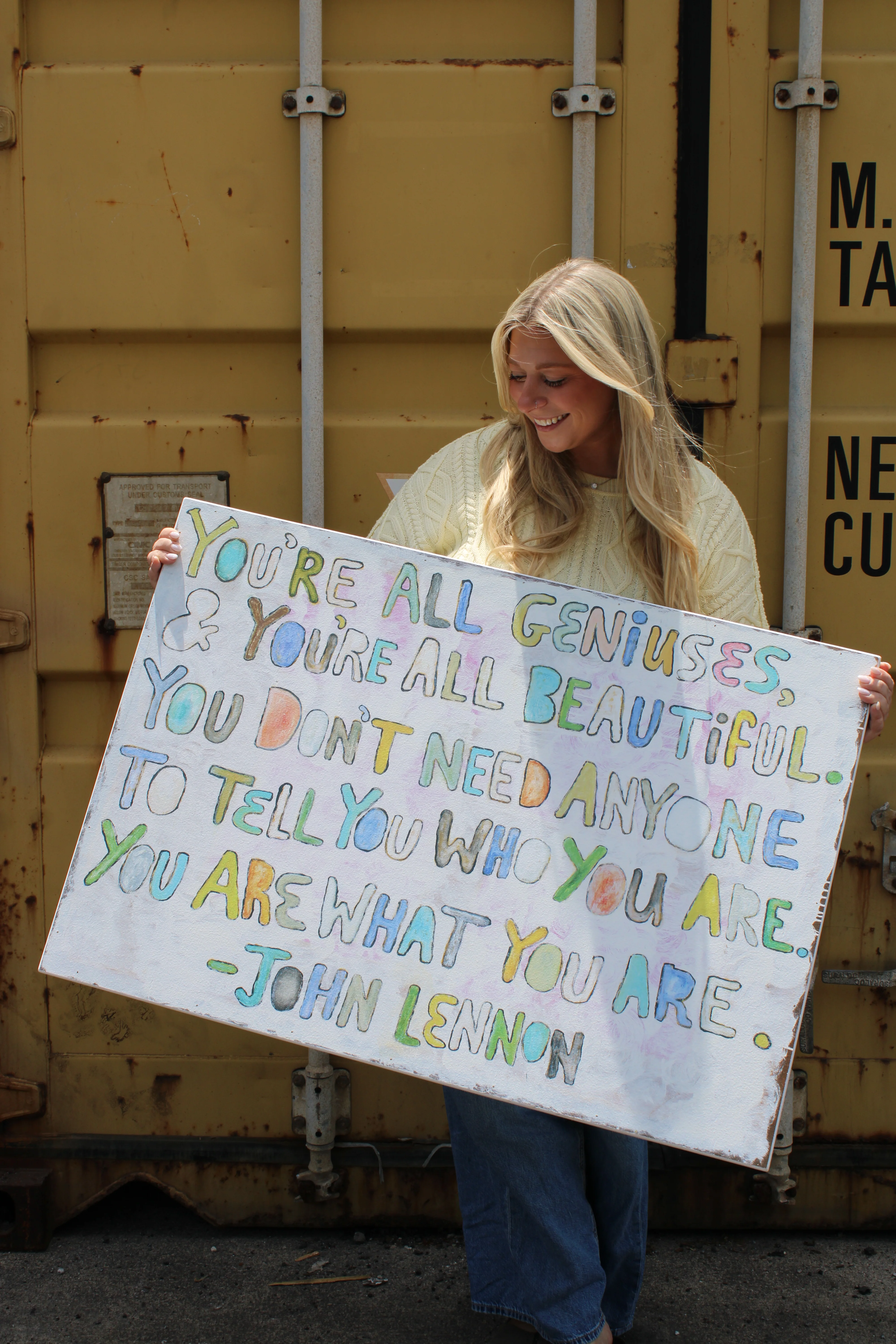 You're All Geniuses Art Print - Grey Wood - Image 3
