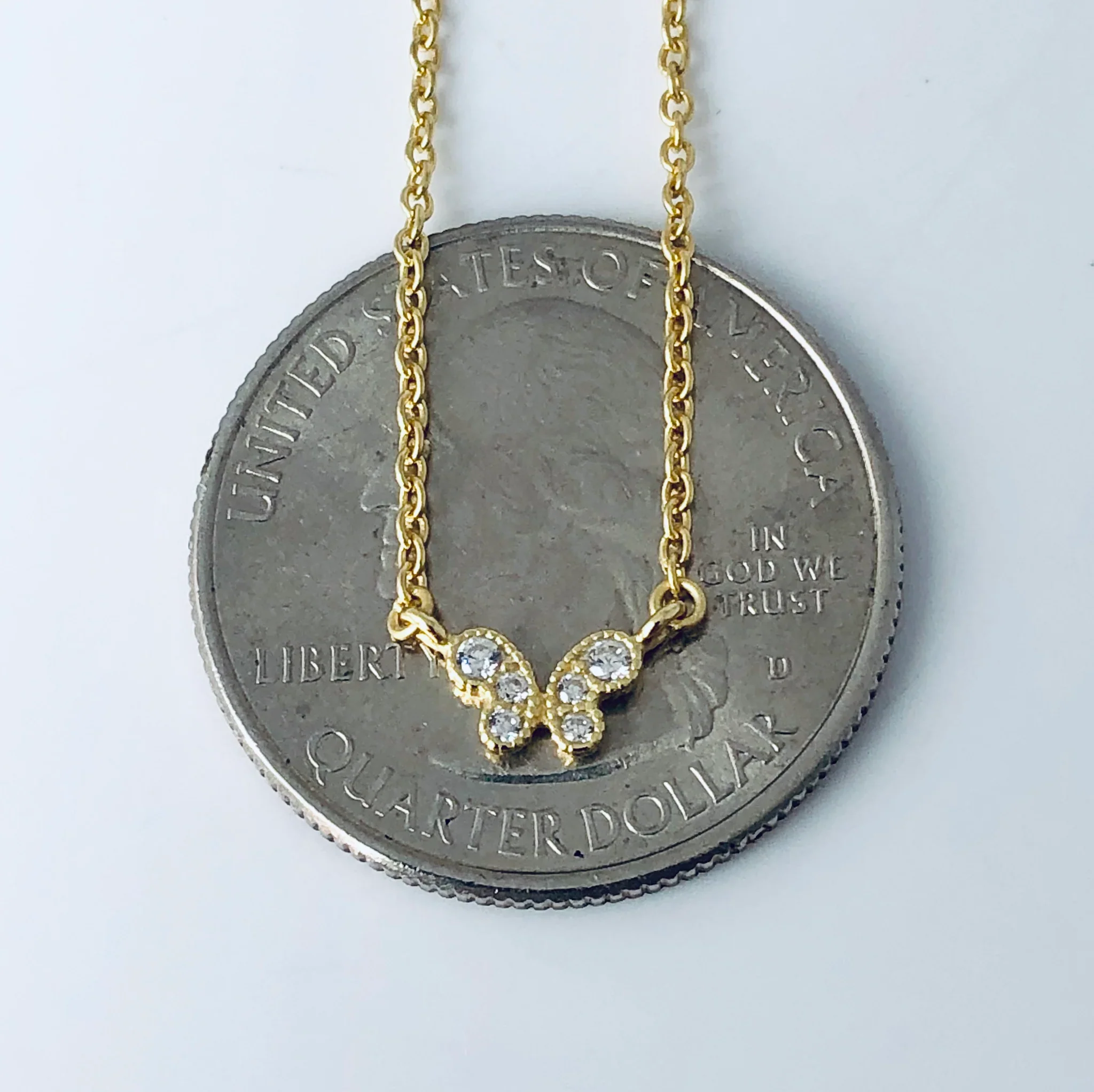 Gold Plated Baby  Butterfly Necklace - Image 2