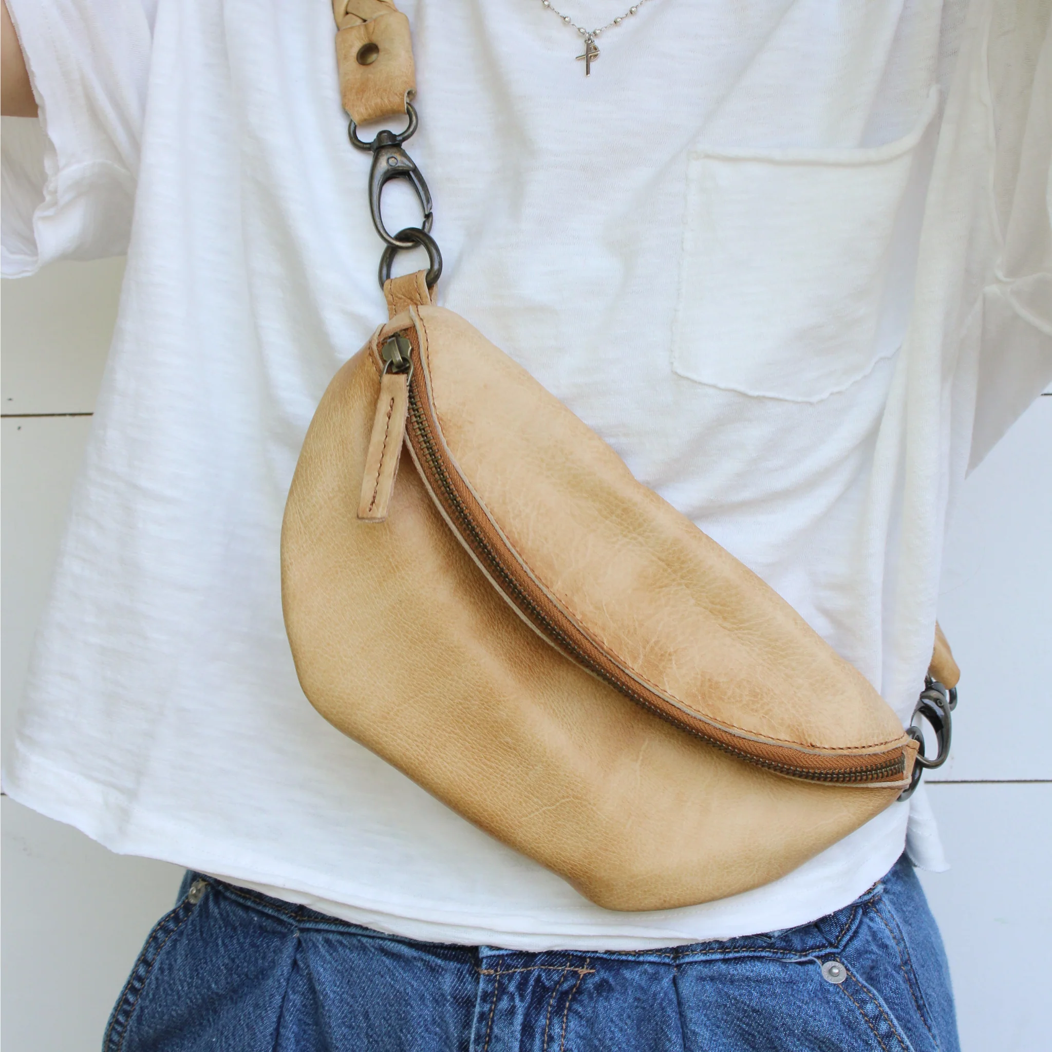Braided Strap Small Bag Honey - Image 3