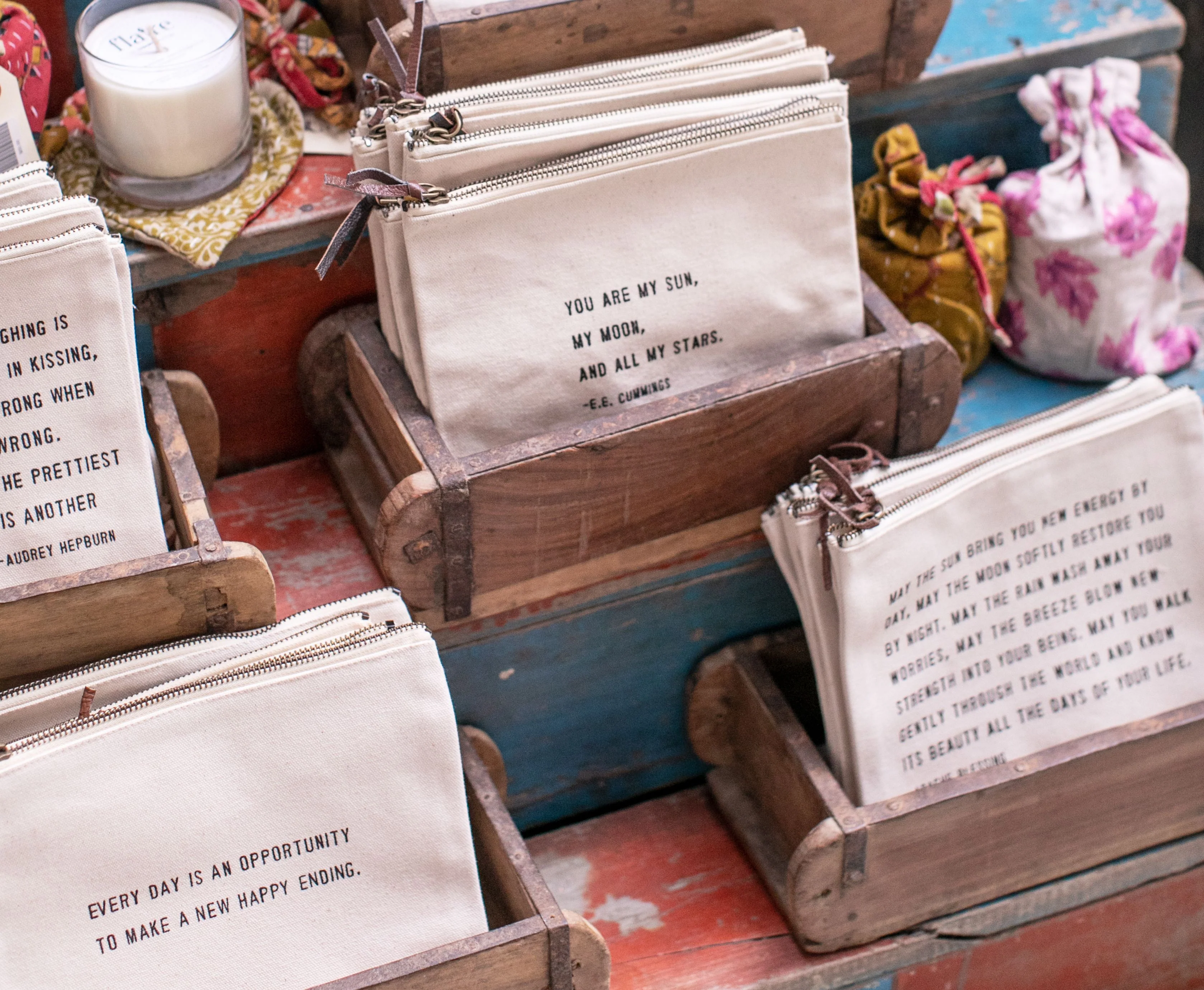 Canvas Zip Bag - Cream - Image 2