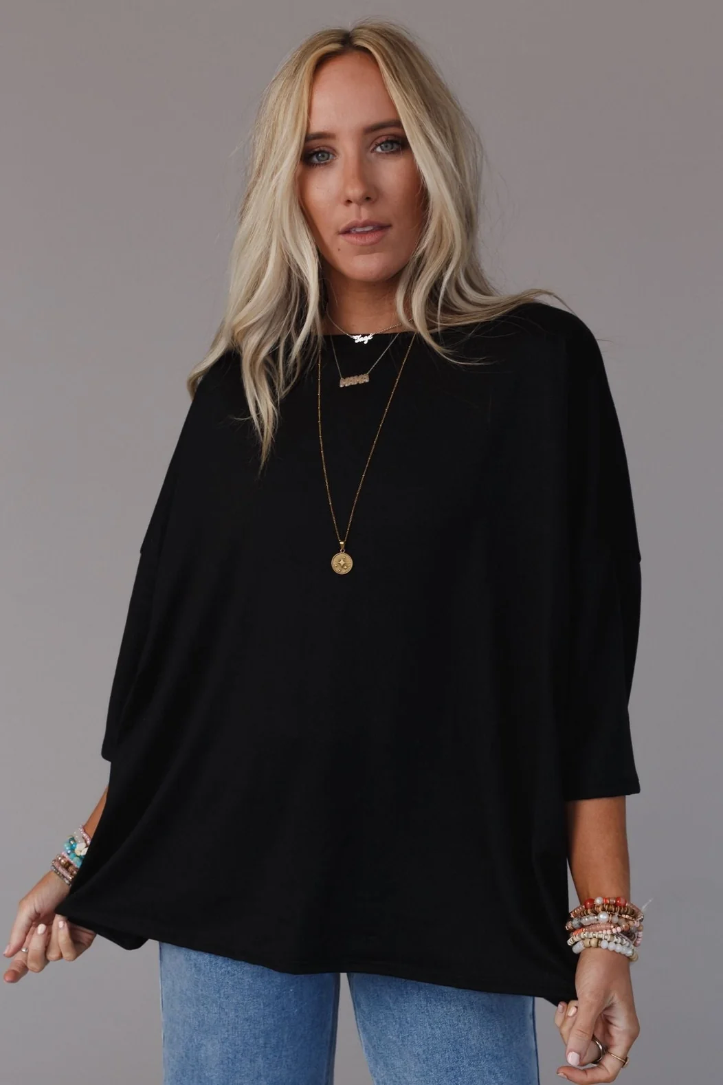 Cozy Cool Oversized Tee - Black - Image 2