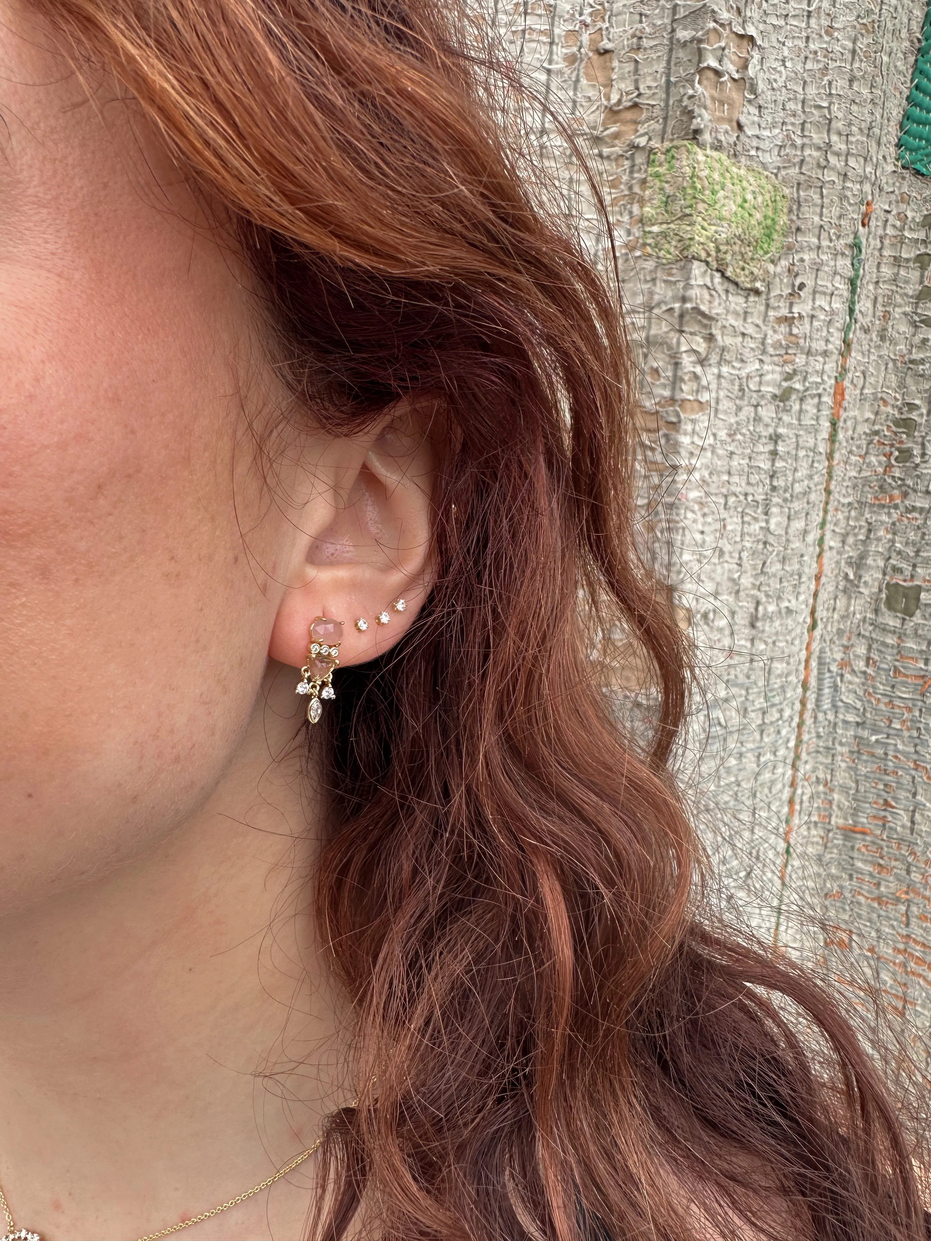 Dangle Post - Rose/ Labradorite - Image 2