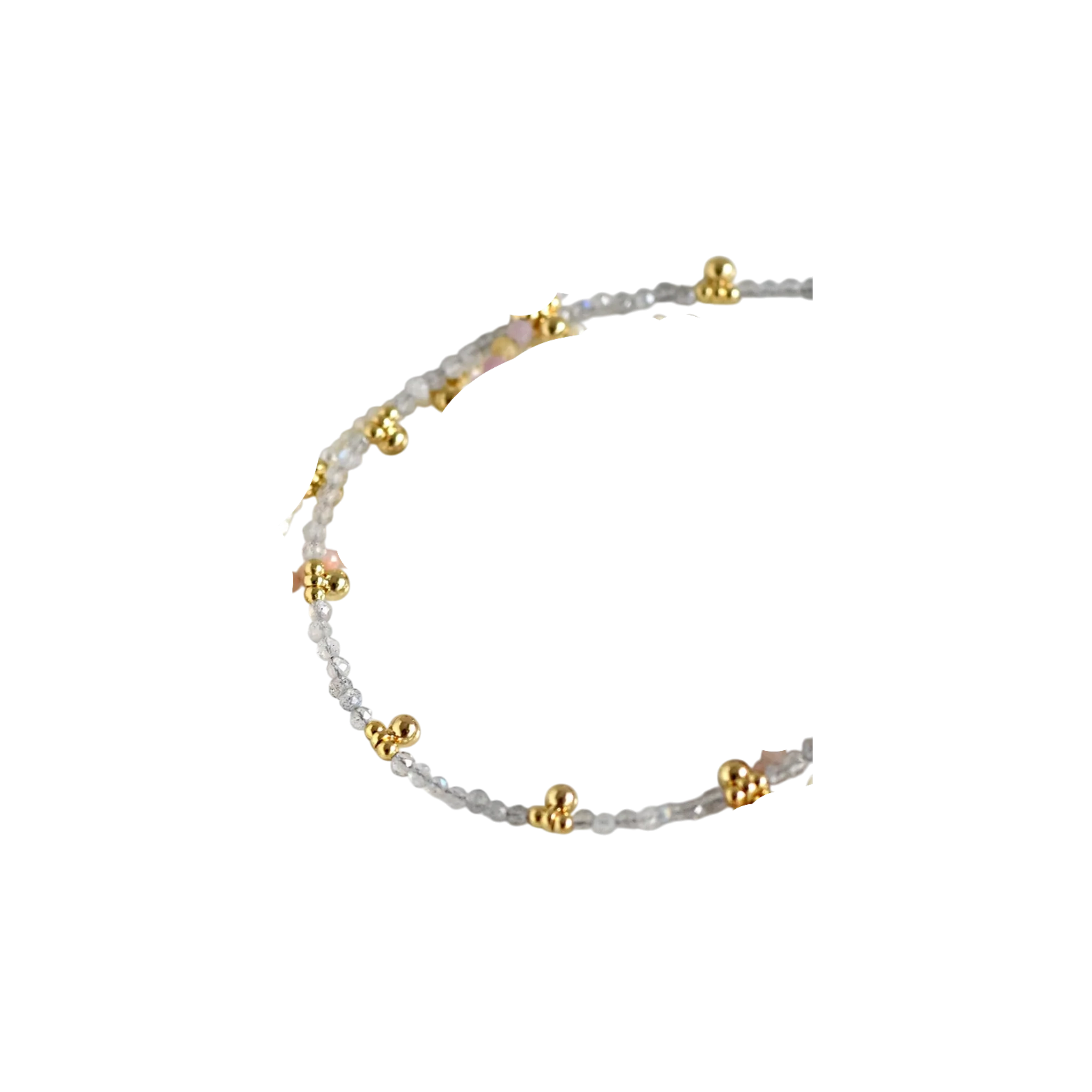 Gold Beaded Multi-Dangle Bracelet - Image 2