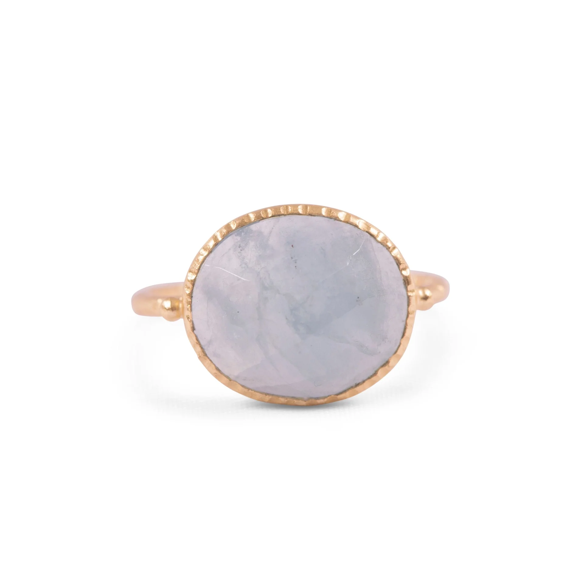 ***Gold Plated Ring with Aquamarine Stone - Size