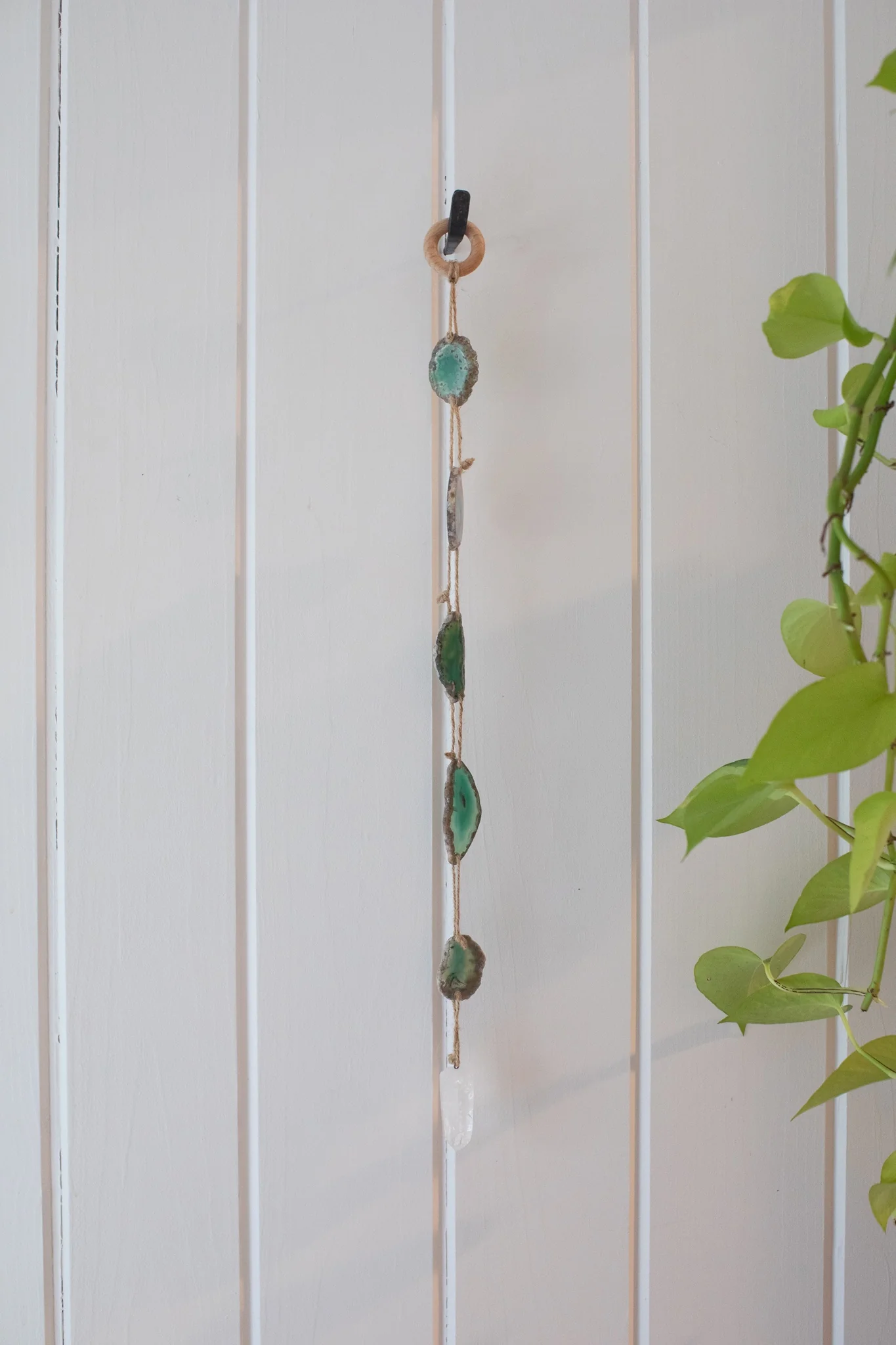 Green Agate Slice Suncatcher 24" - Image 2