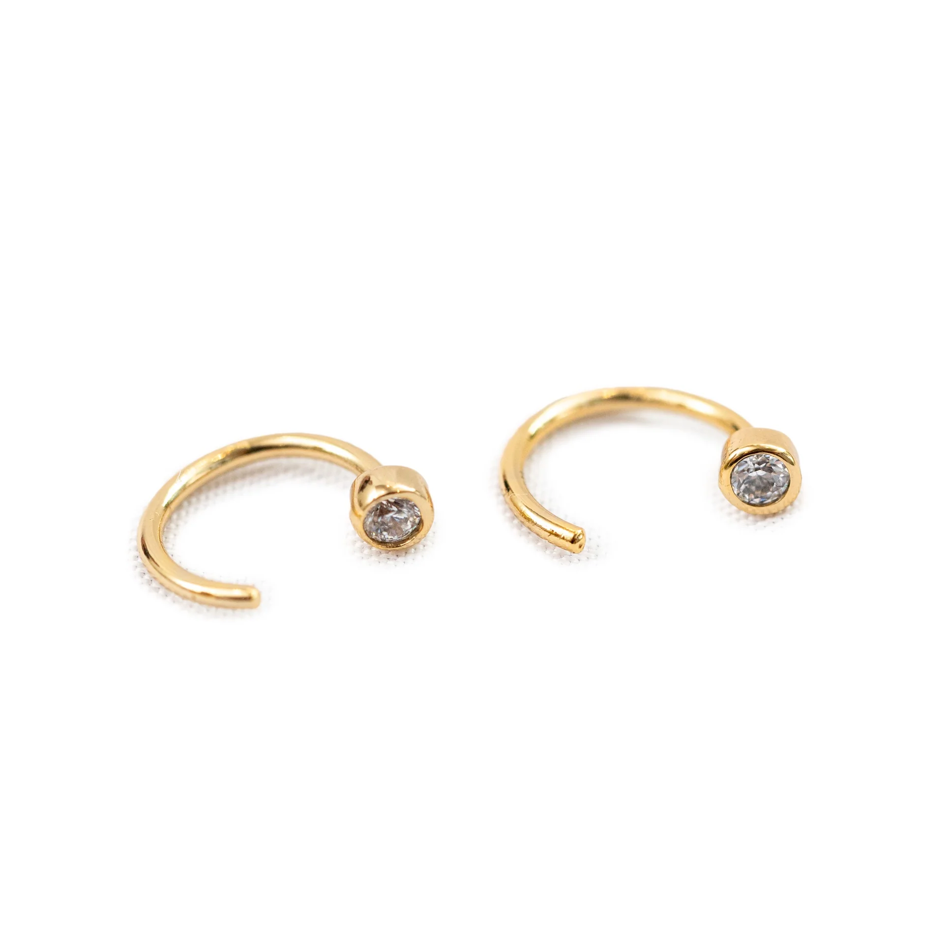 Half Circle Huggie Earrings - Image 6