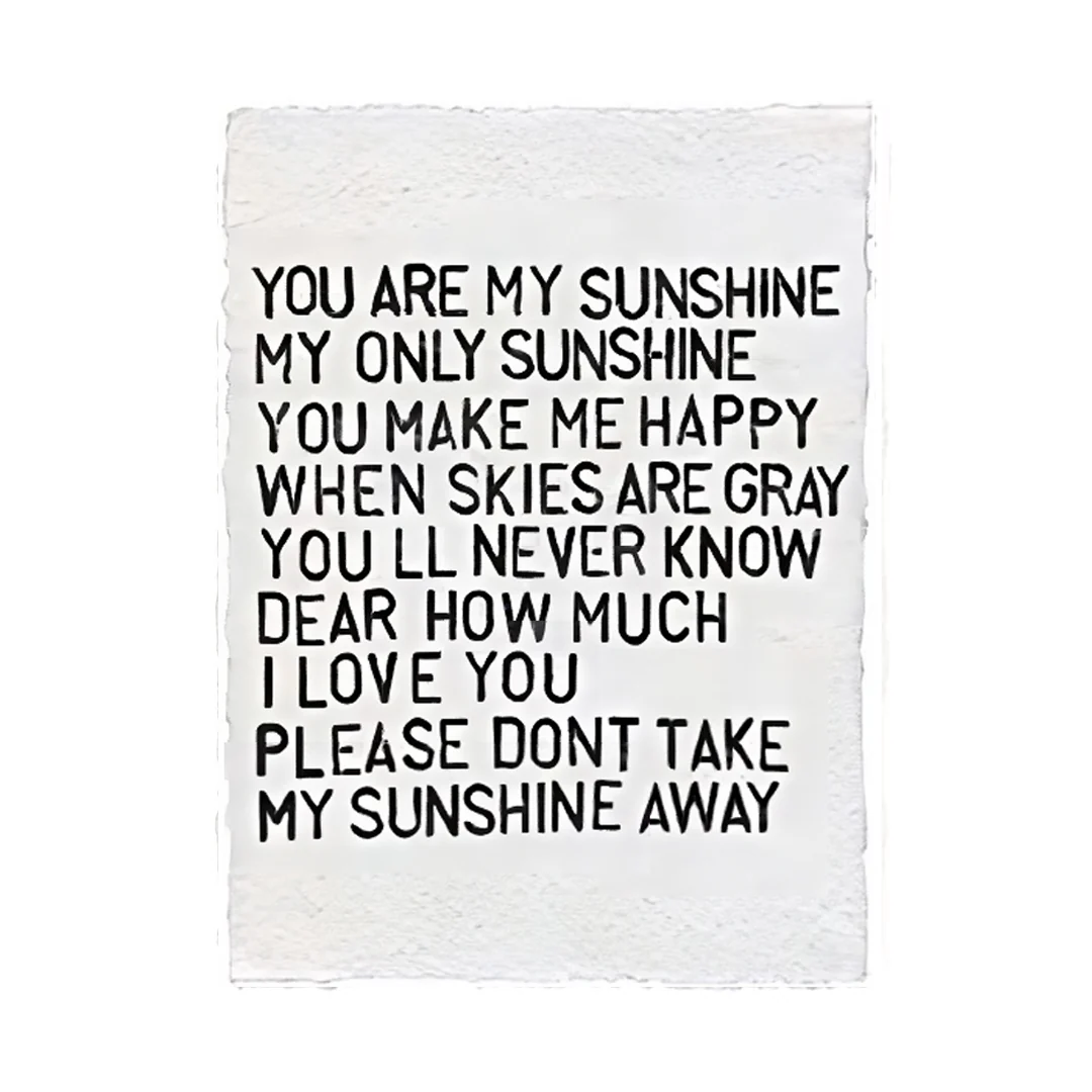 Handmade Paper Print - You Are My Sunshine - 12"x16
