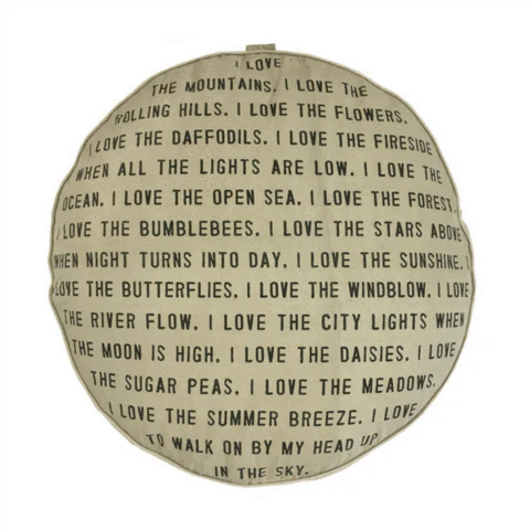 ***I Love The Mountains with Polka Dots Floor Pouf