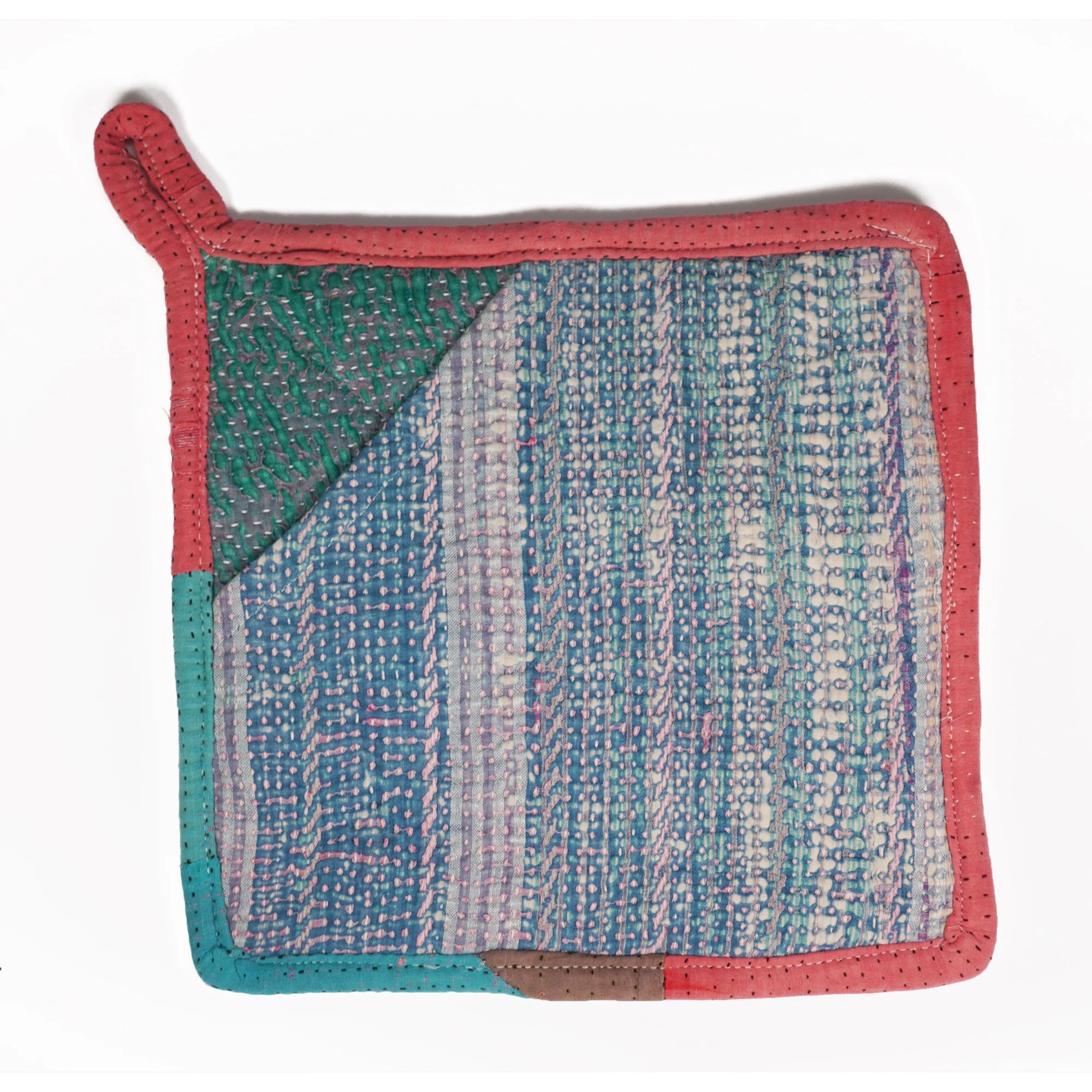 Kantha Stitched Potholder - Image 3