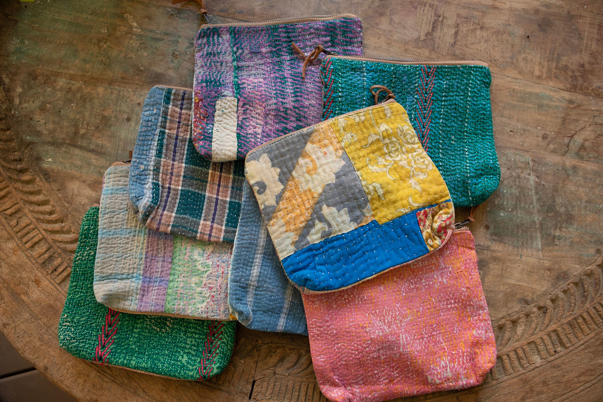 Kantha Zip Bag - Image 3