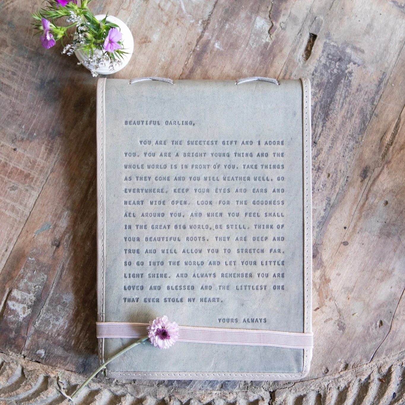 Letter for Sophie Signature Leather Journal - Stone - Image 2