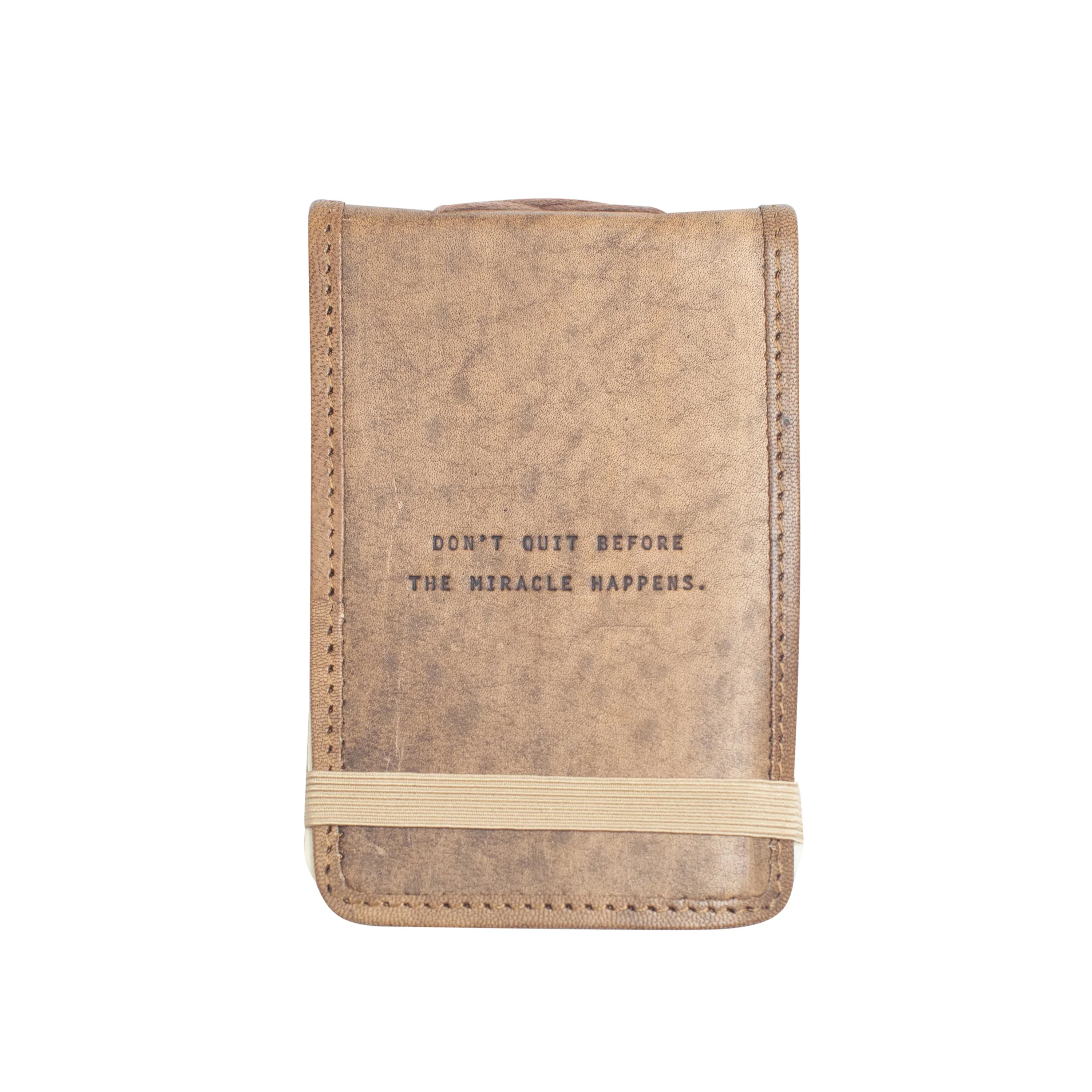 Don't Quit Mini Signature Leather Journal - Maple