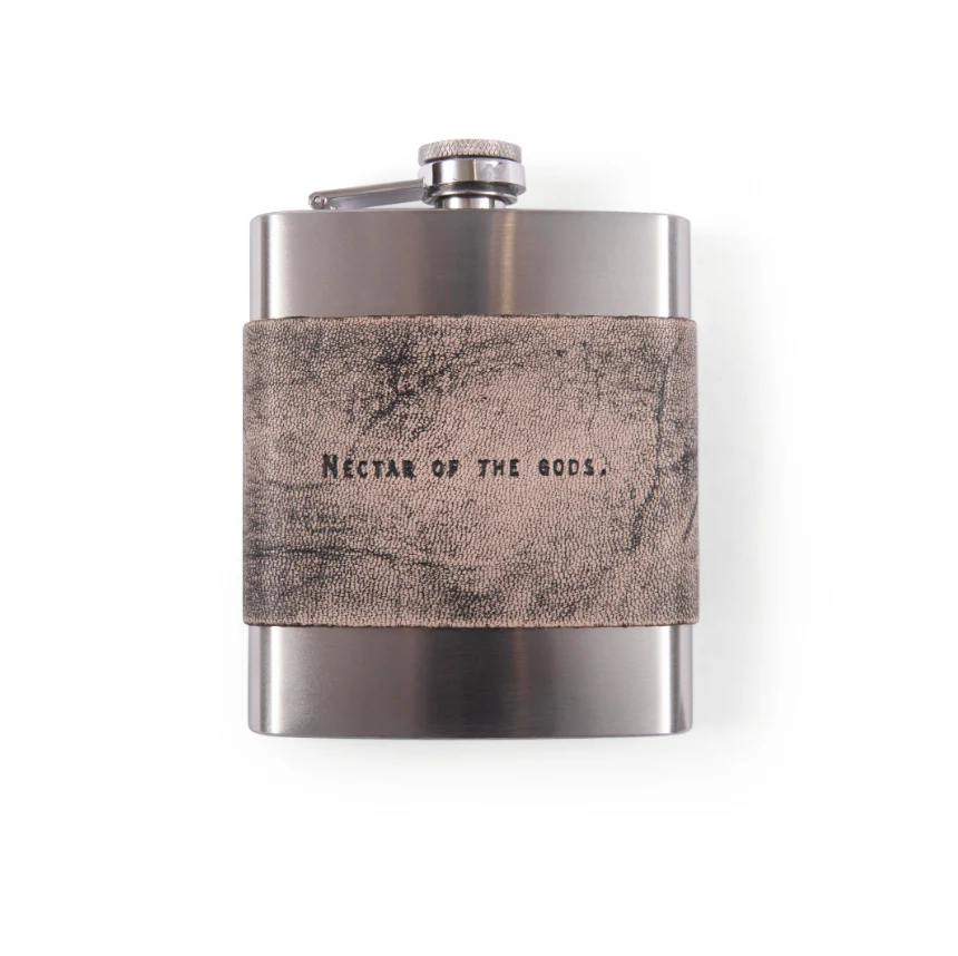 Leather Metal Flask - Image 4