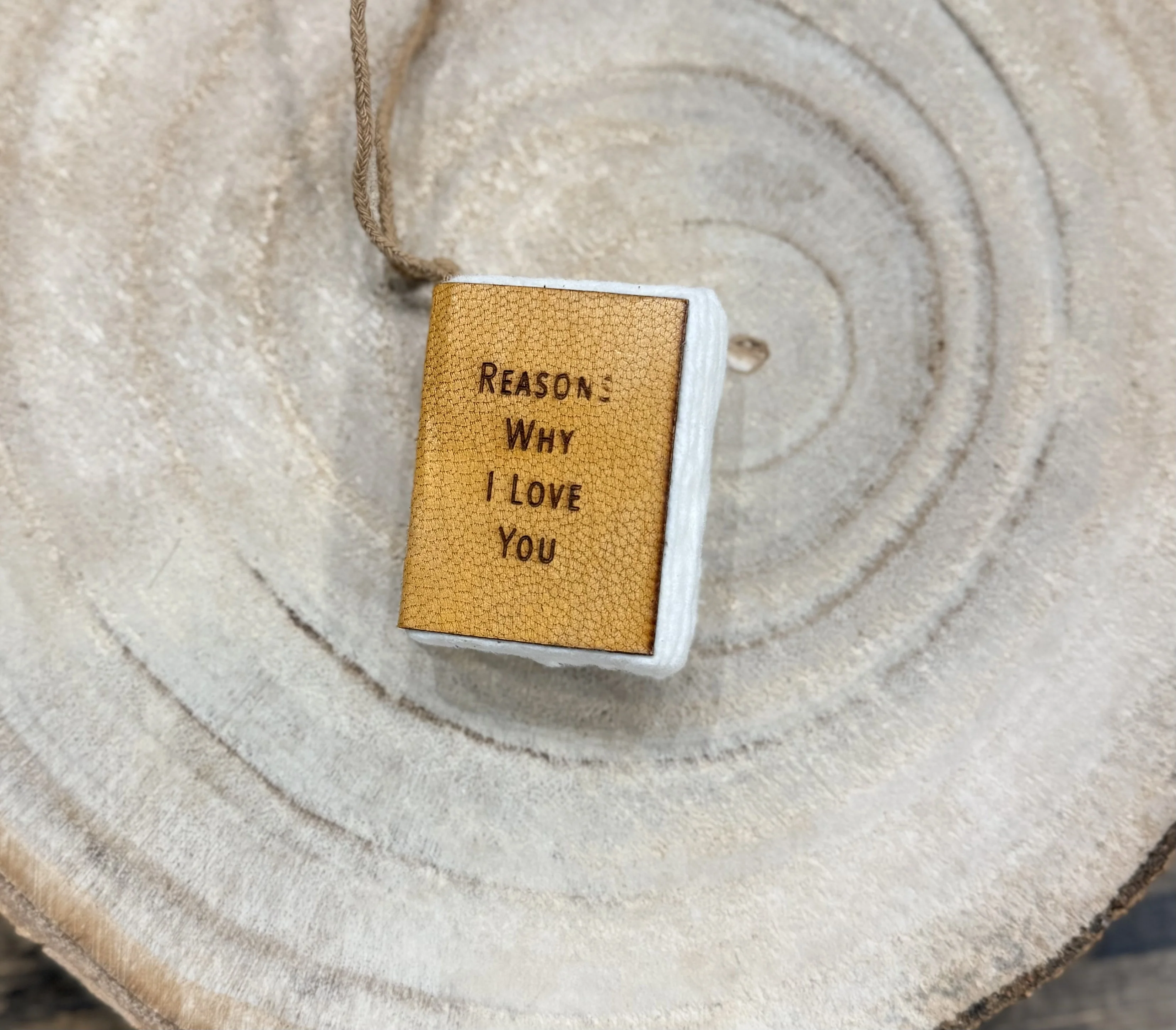 Little Book Ornament with Cotton Hanger - Reasons Why I Love You - Image 2