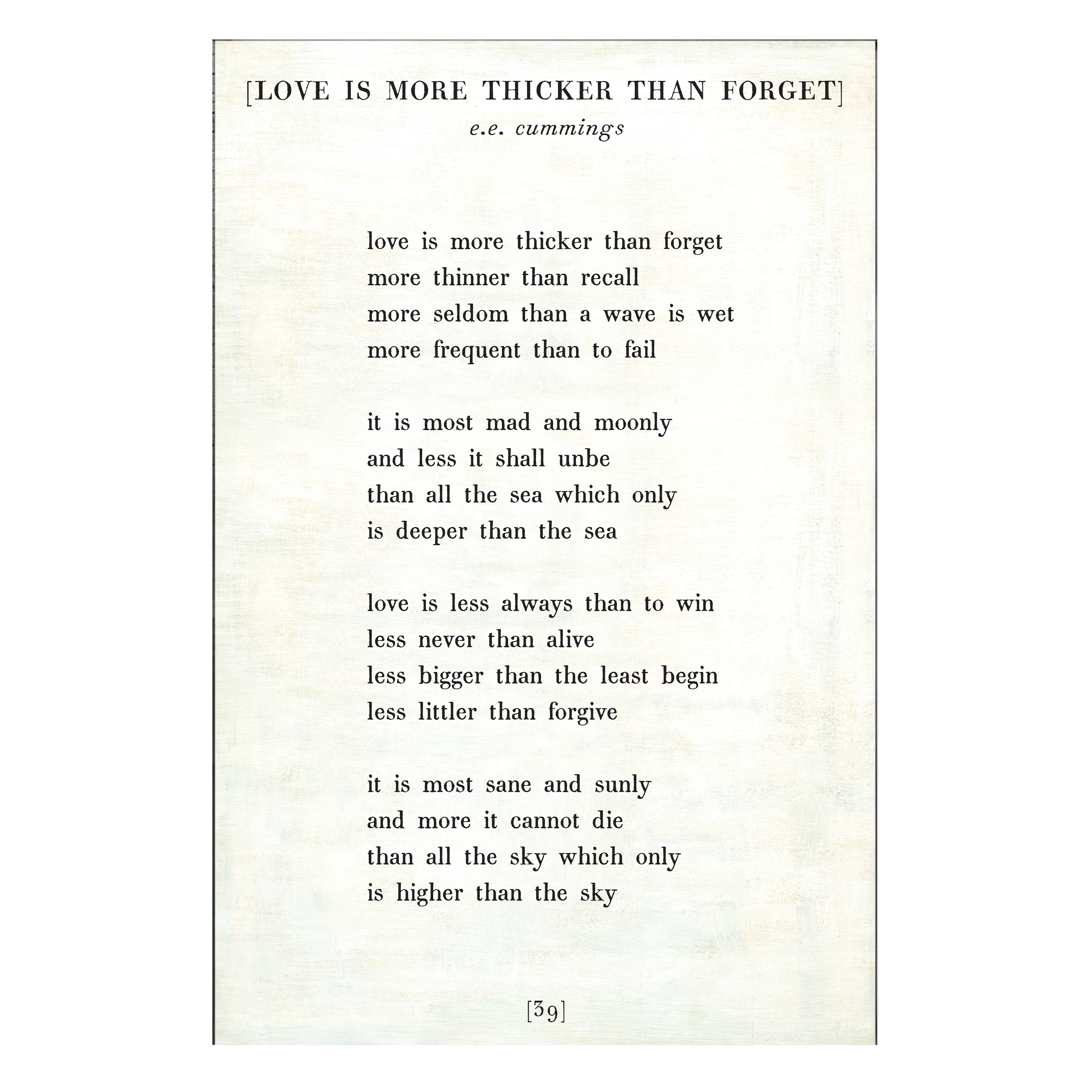Love is More Thicker Art Print - Gallery Wrap
