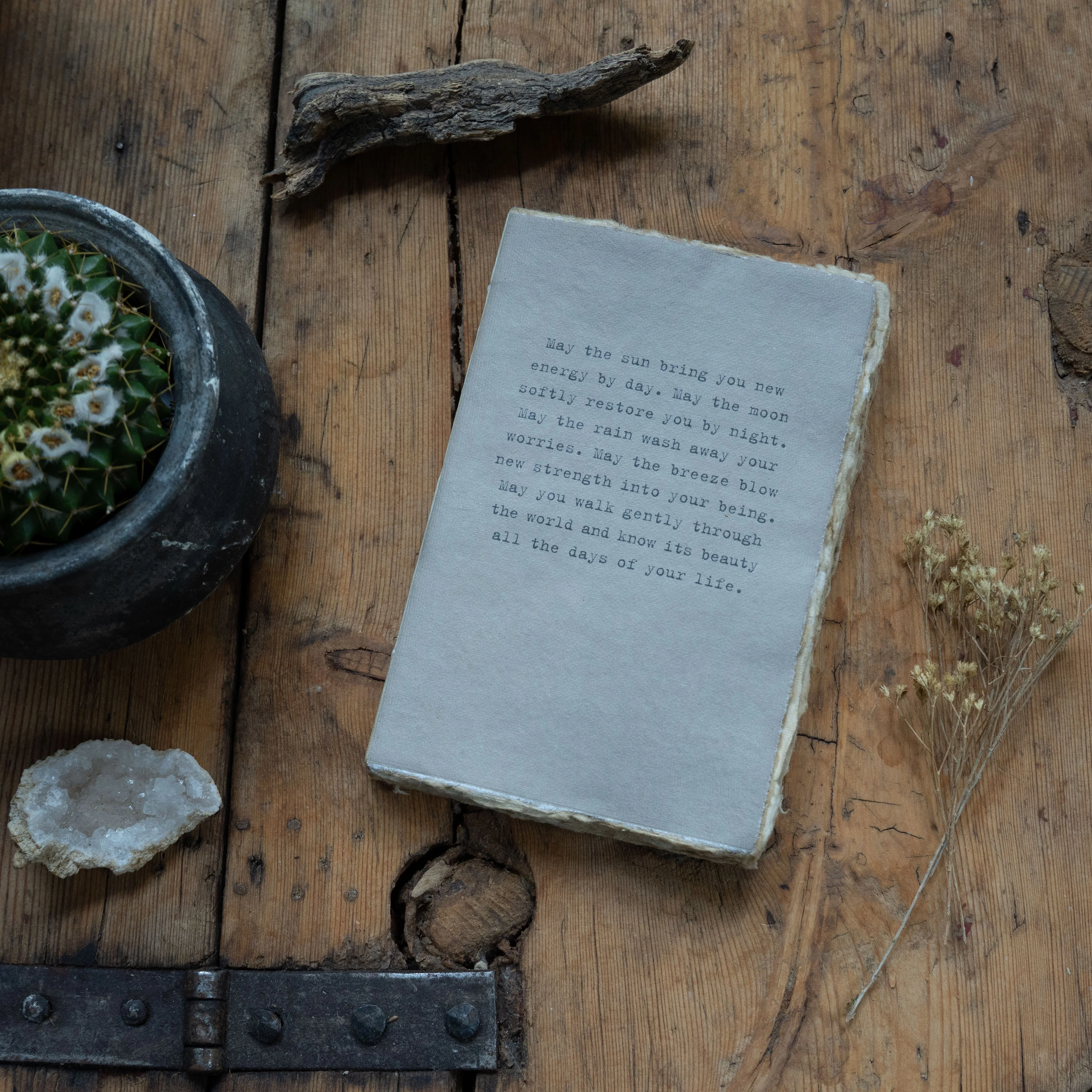 May The Sun Medium Deckled Edge Notebook - Sage - Image 2