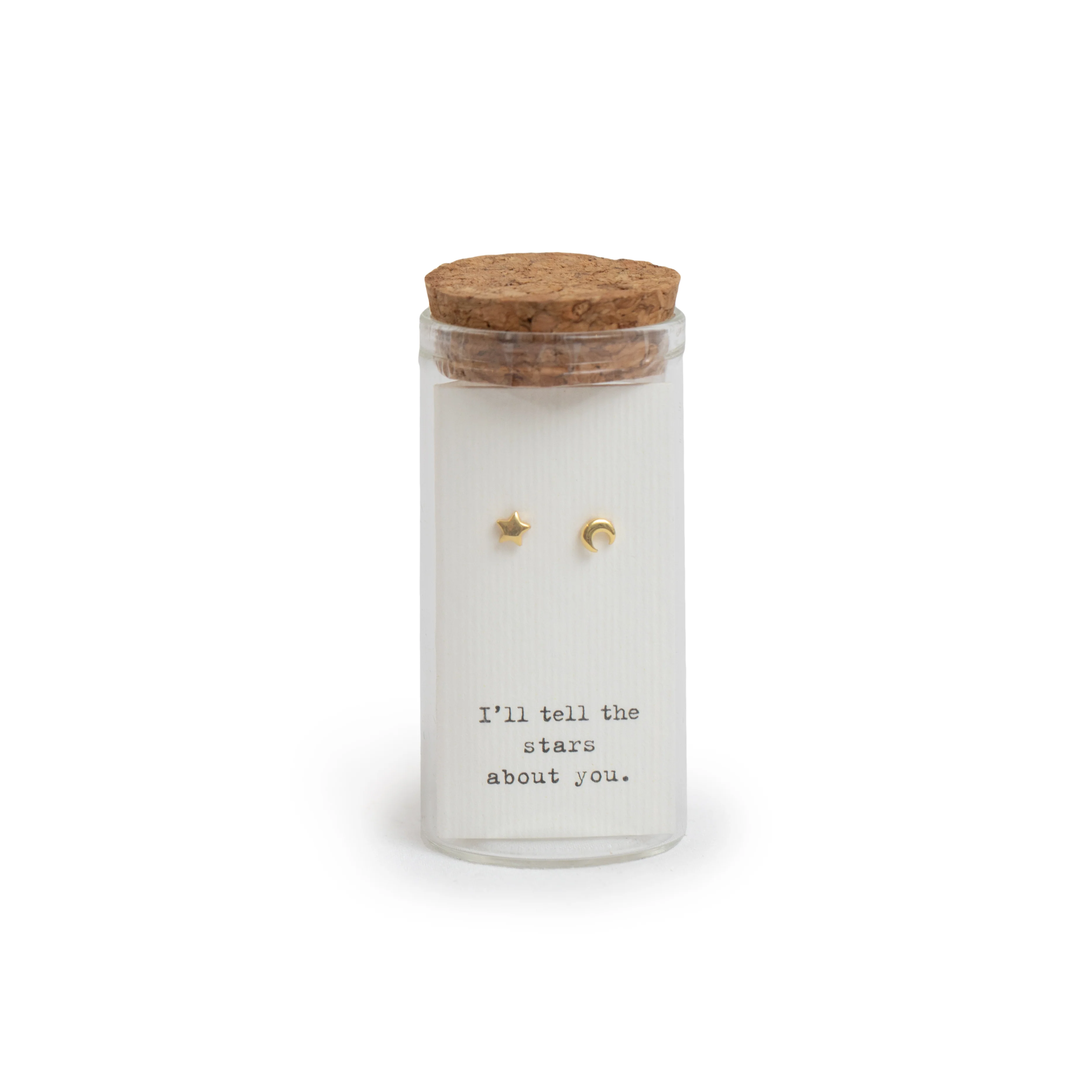 Message in a Bottle Earring Collection - Gold Star & Moon