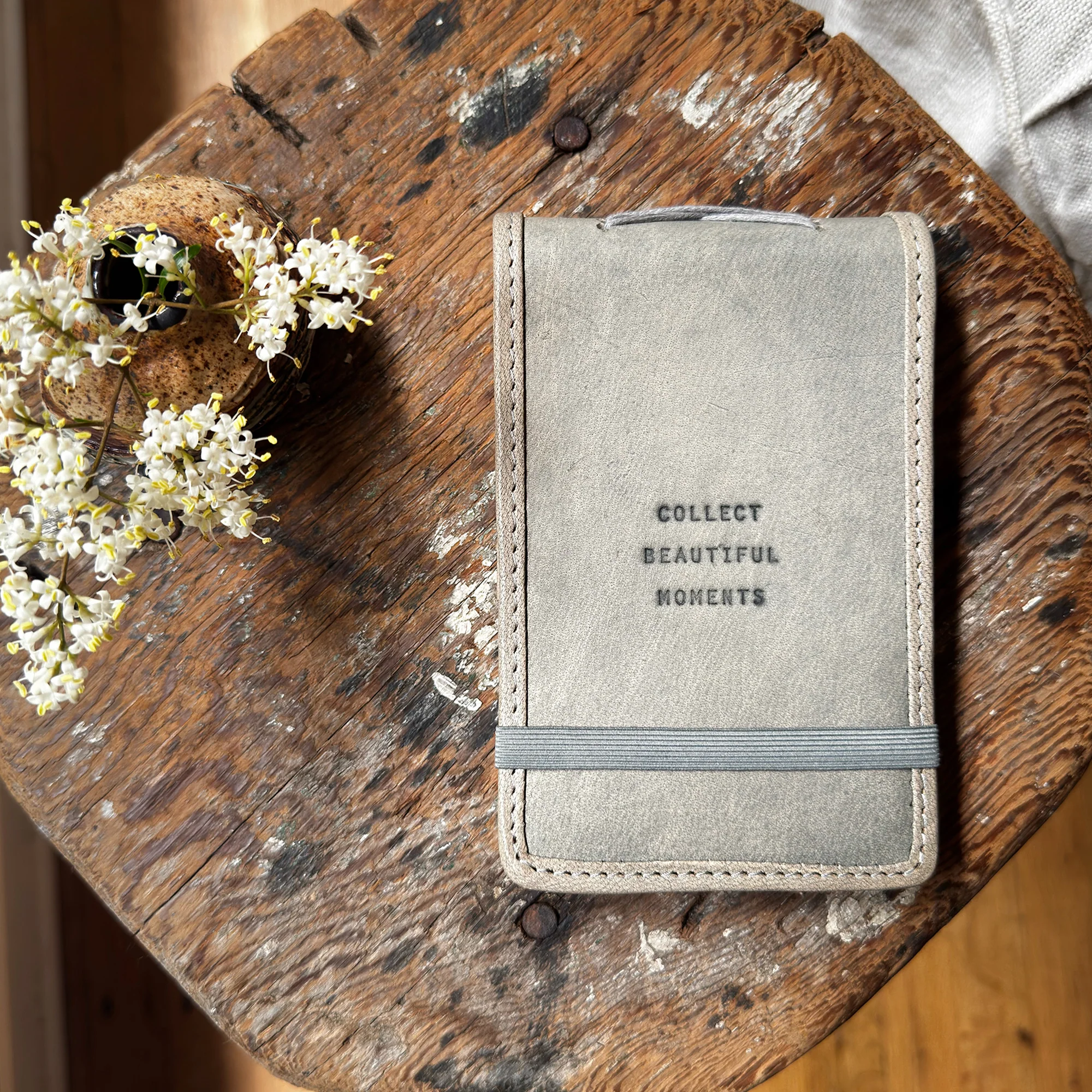 Collect Beautiful Moments Mini Signature Leather Journal - Stone - Image 2