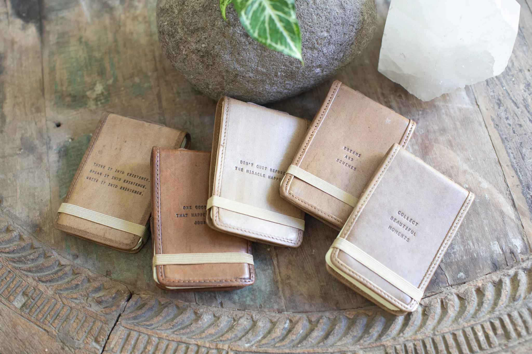 ***Think Speak Write Mini Signature Leather Journal - Maple - Image 3