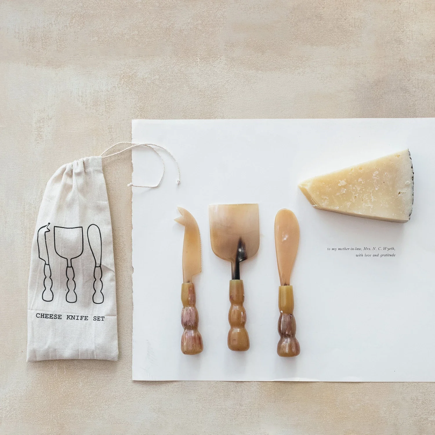 Natural Horn Cheese Servers, Set of 3 in Bag - Image 2