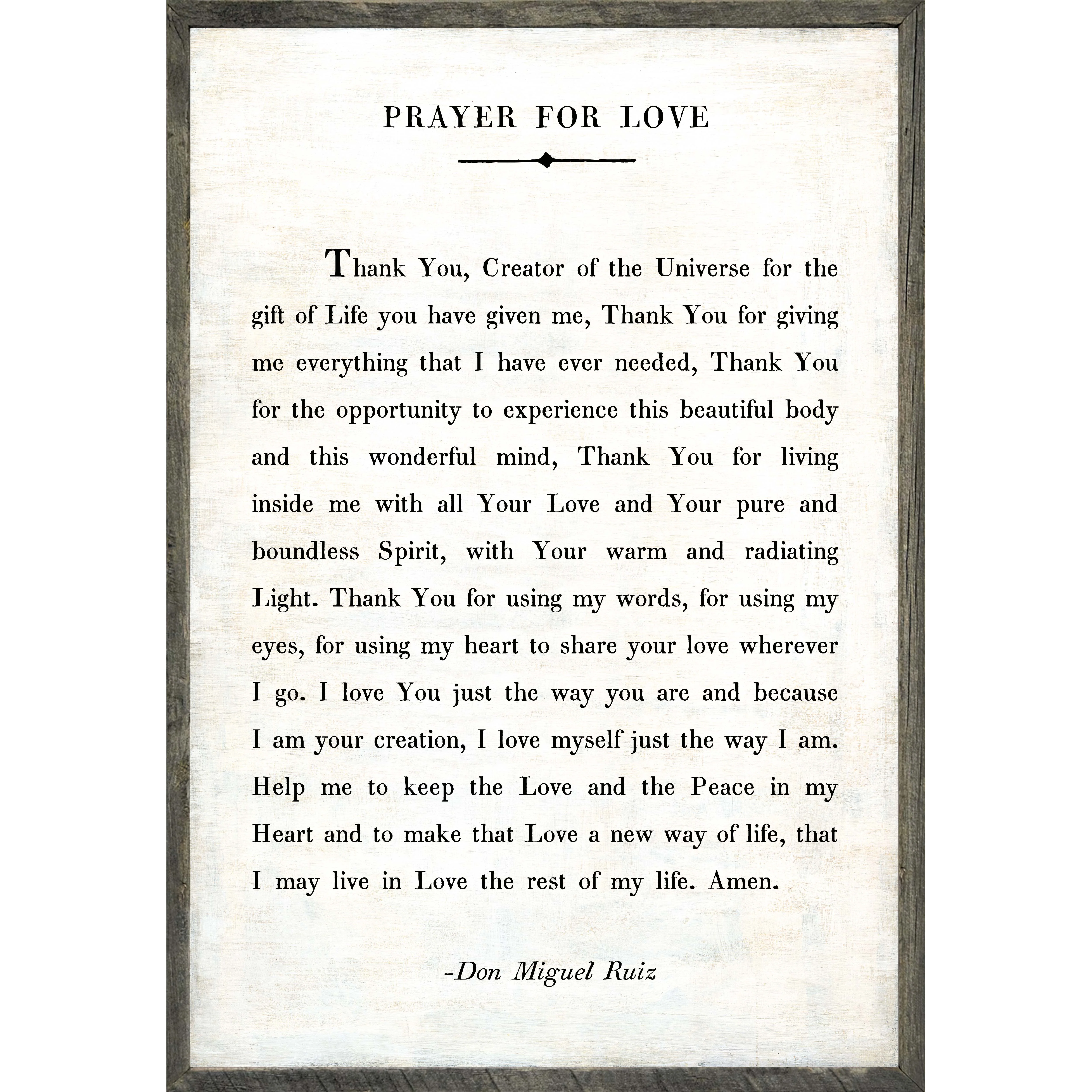 Prayer For Love Art Print - Grey Wood - Image 4