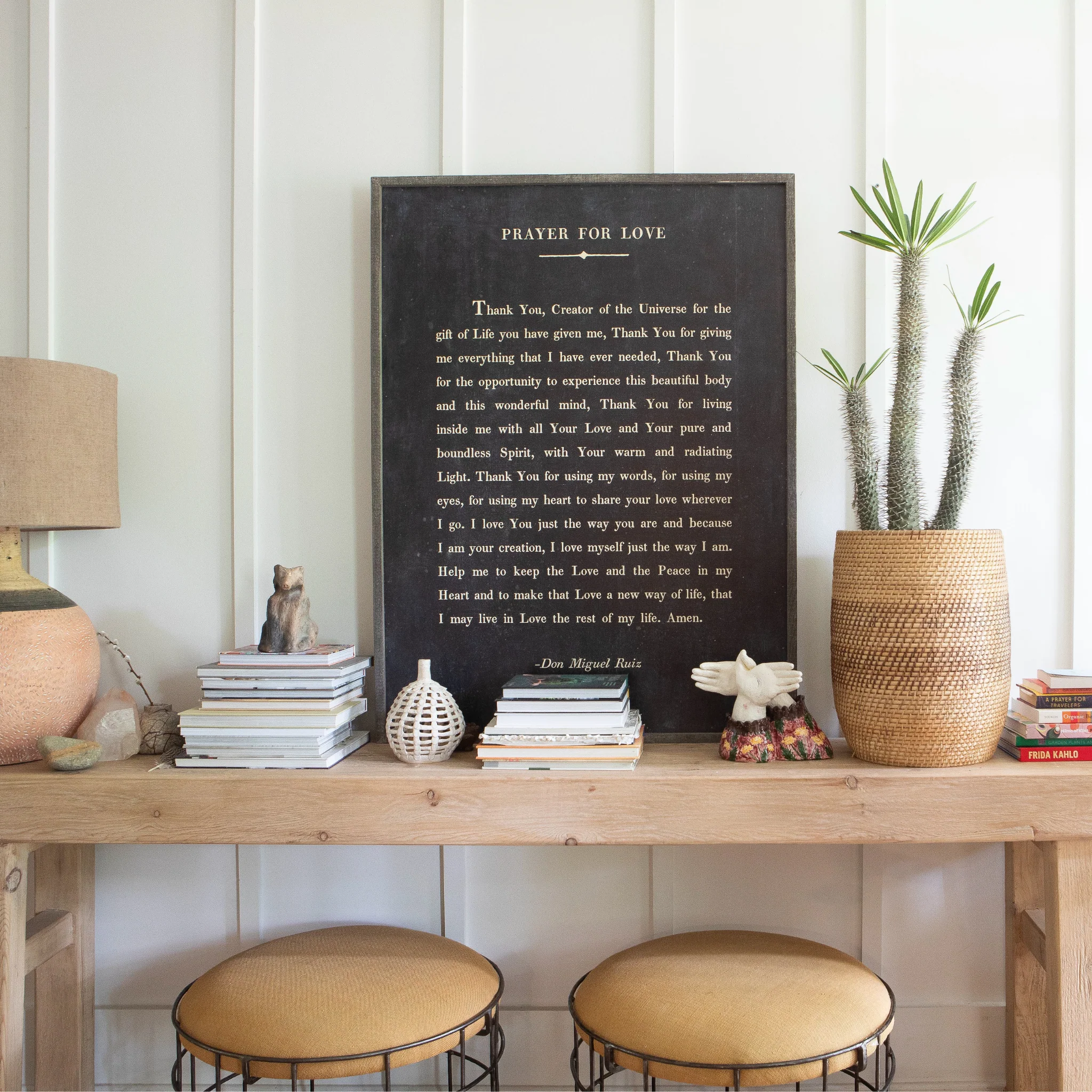 Prayer For Love Art Print - Grey Wood - Image 2
