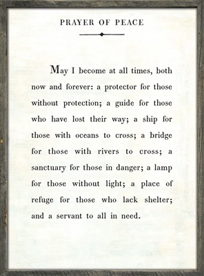 Prayer of Peace Art Print (Grey Wood) - Image 3