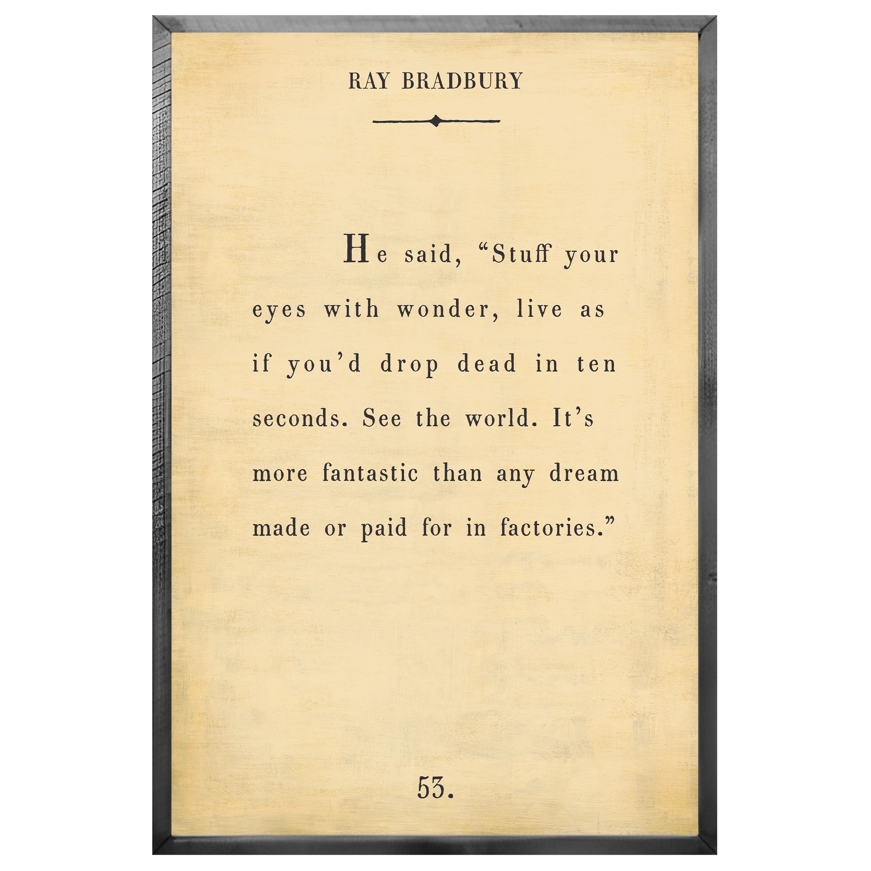 Ray Bradbury - Book Collection (Grey Wood) - Art Print - Image 2