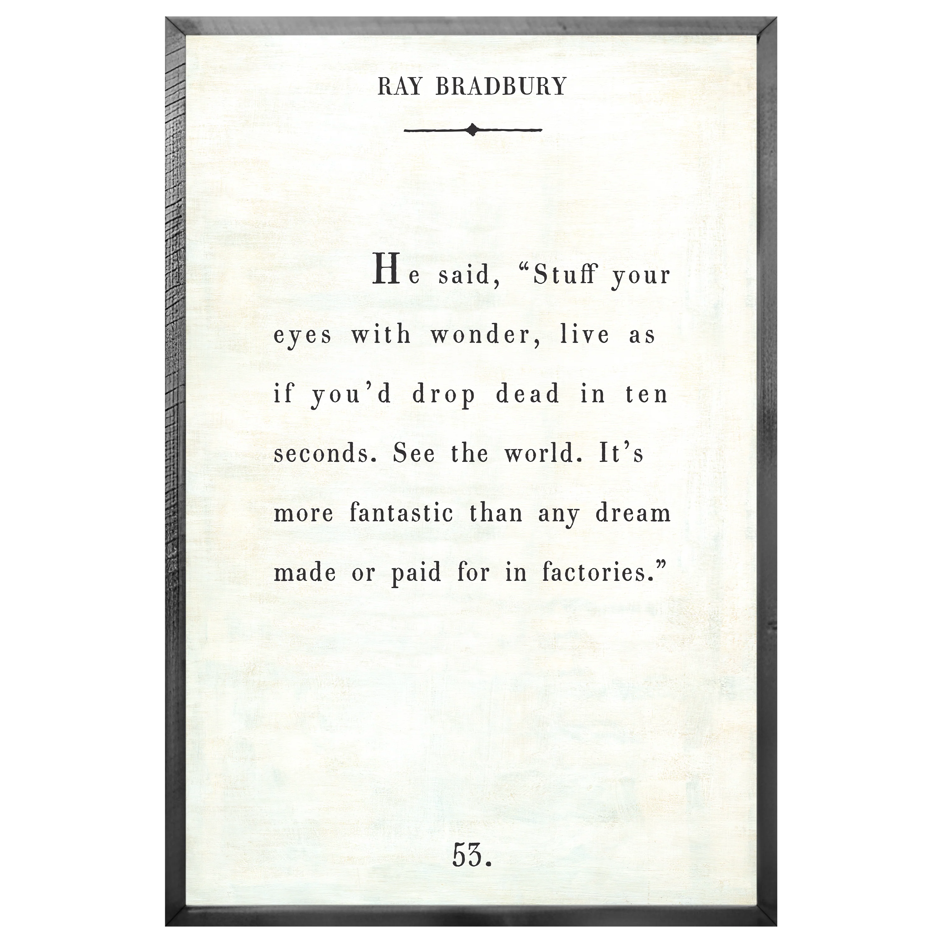 Ray Bradbury - Book Collection (Grey Wood) - Art Print - Image 3