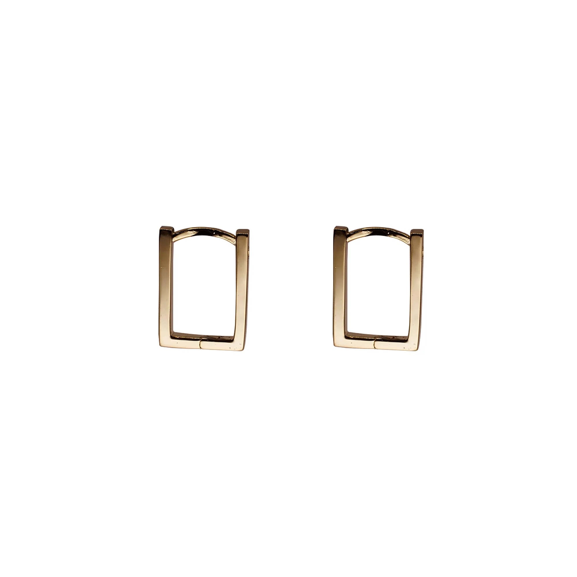 Rectangle Gold Huggie Earrings