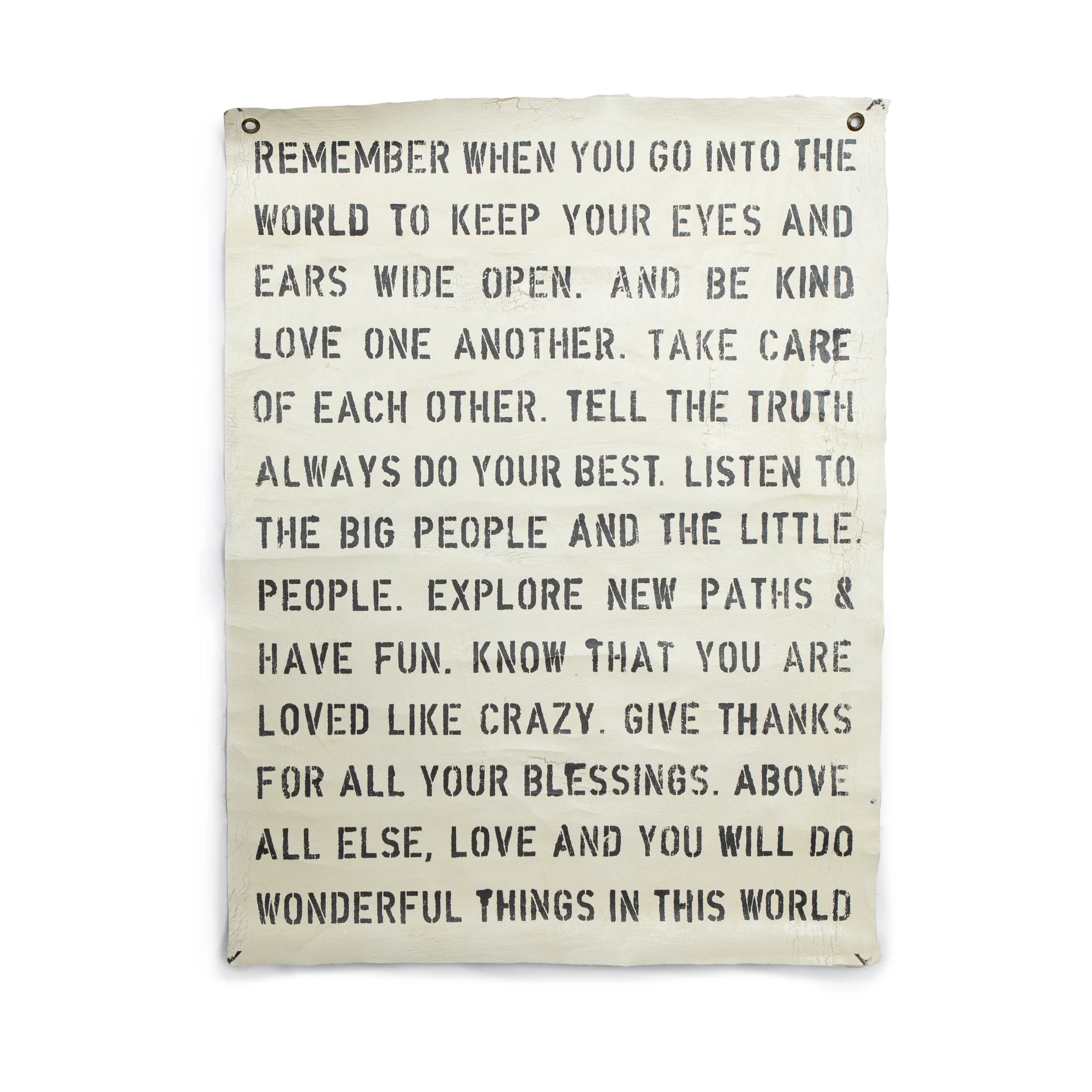 Remember When Hand Painted Wall Hanging 36" x 48" (size will vary)