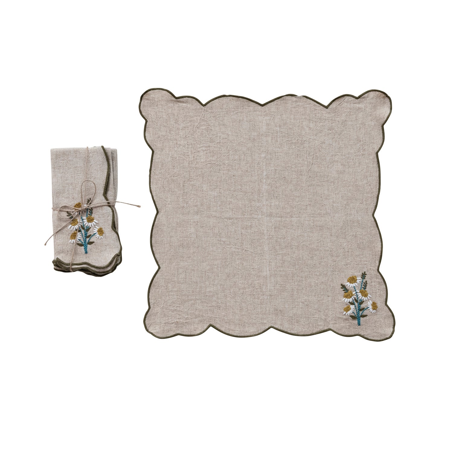 Scalloped Napkins with Contrasting Stitch - Image 3