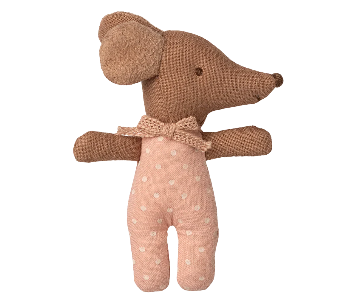 Sleepy Wakey Baby Mouse in Matchbox - Rose - Image 4