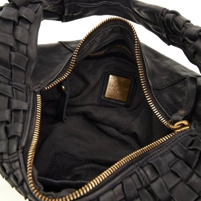 Small Shoulder Bag in Woven Cowhide - Image 4
