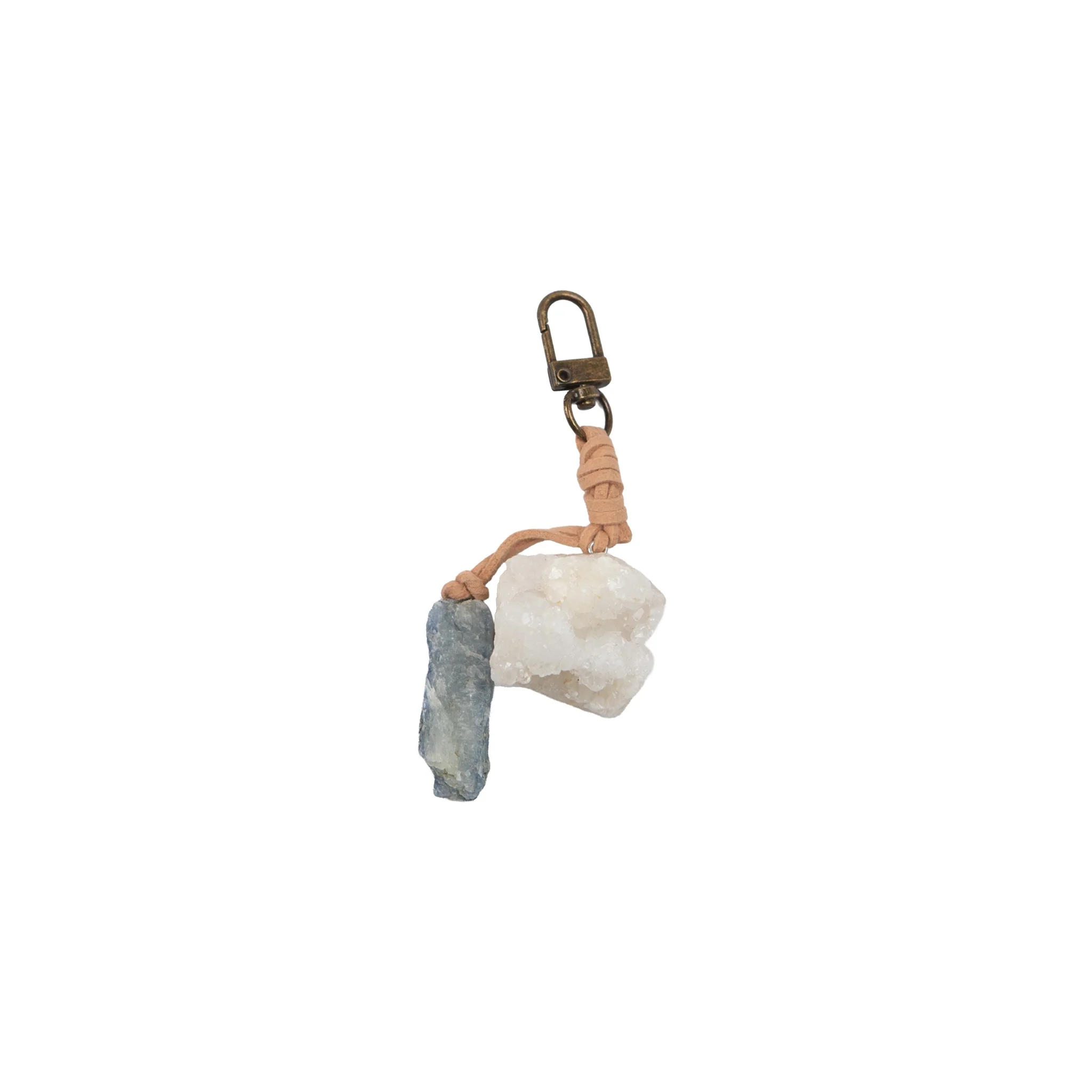 Solidate Point & Natural Broken Geode Keychain