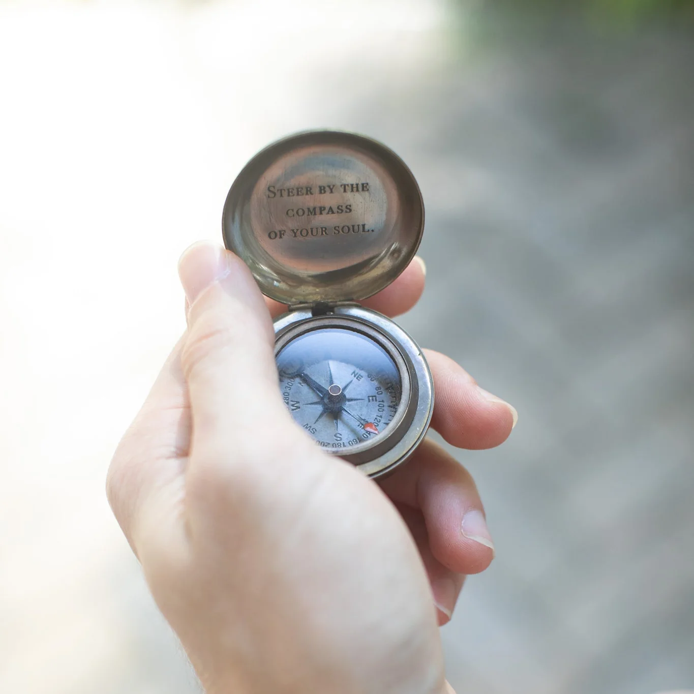 Steer By The Compass Of Your Soul Push Button Compass - Image 2