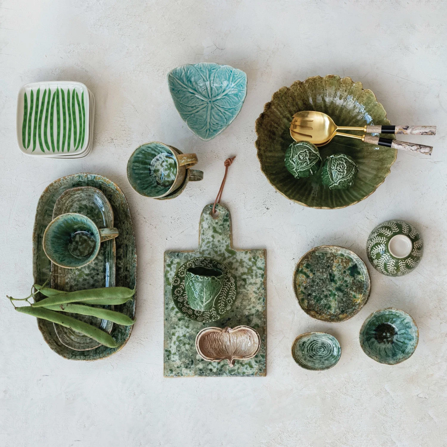 Stoneware Platter - Green - Image 3