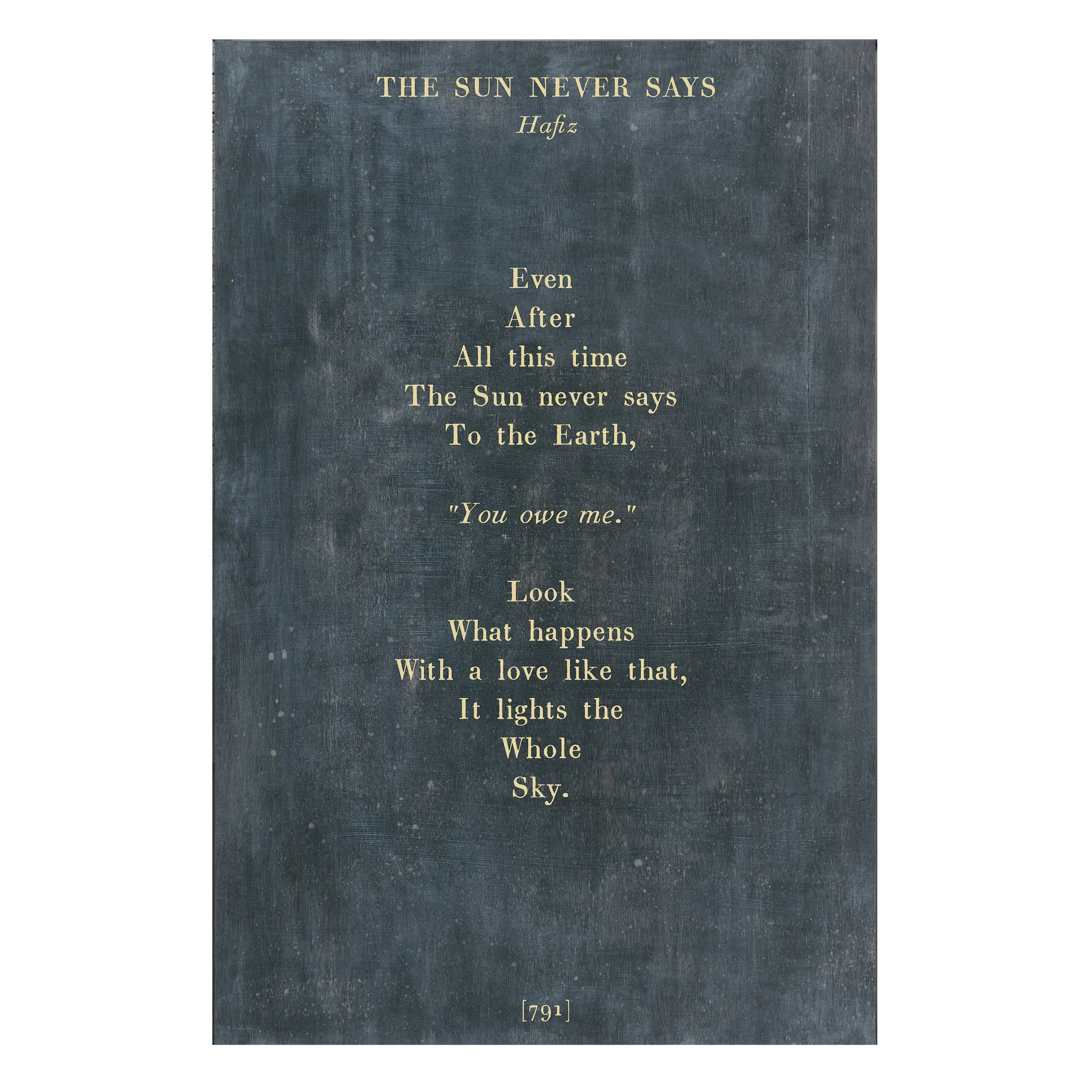 The Sun Never Says Art Print - Gallery Wrap - Image 3