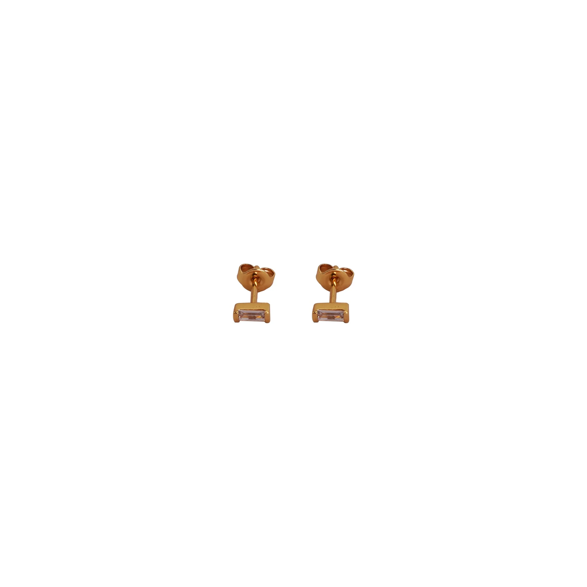 Tiny Single Bar Crystal Stud Earrings