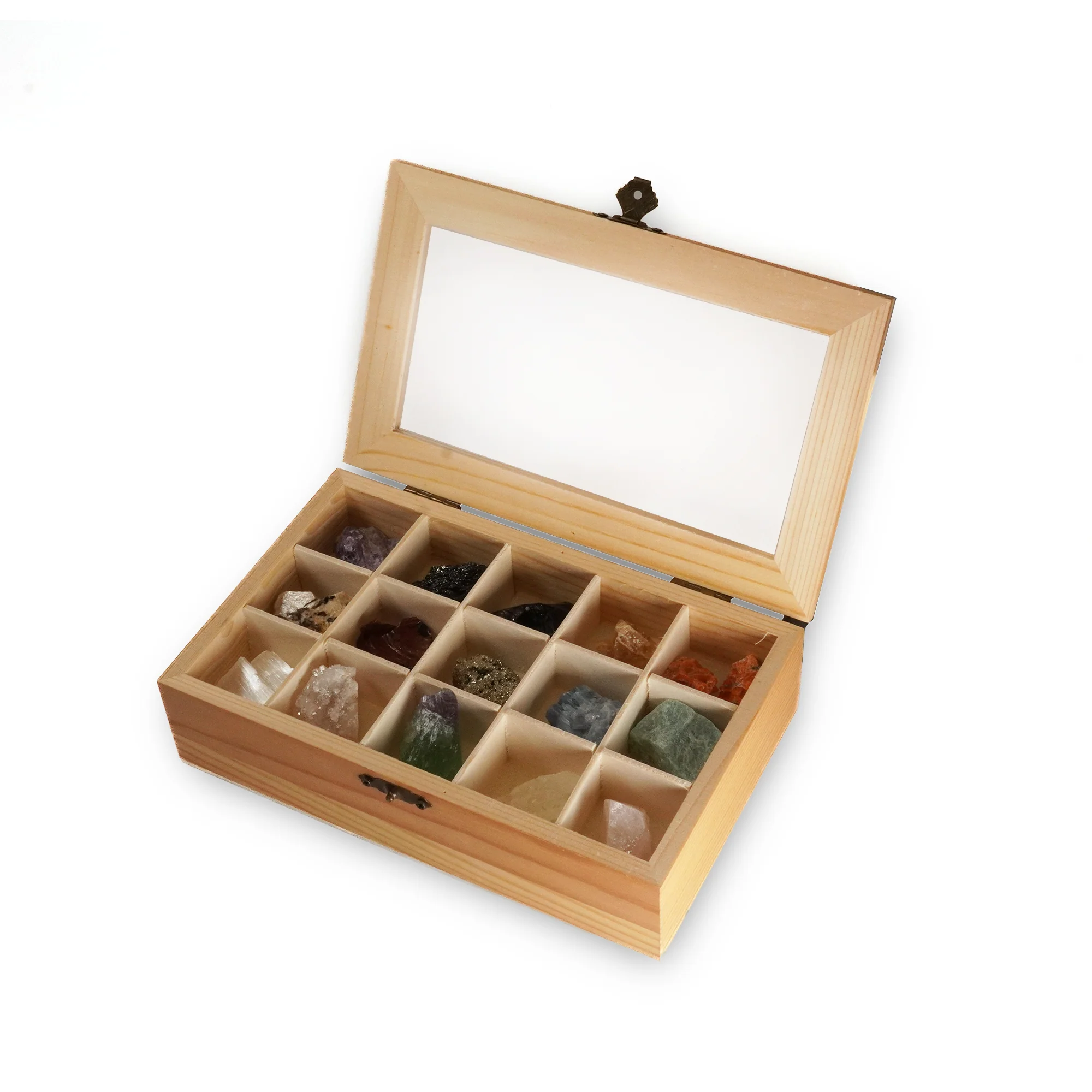 Wooden Box with Minerals - Image 2