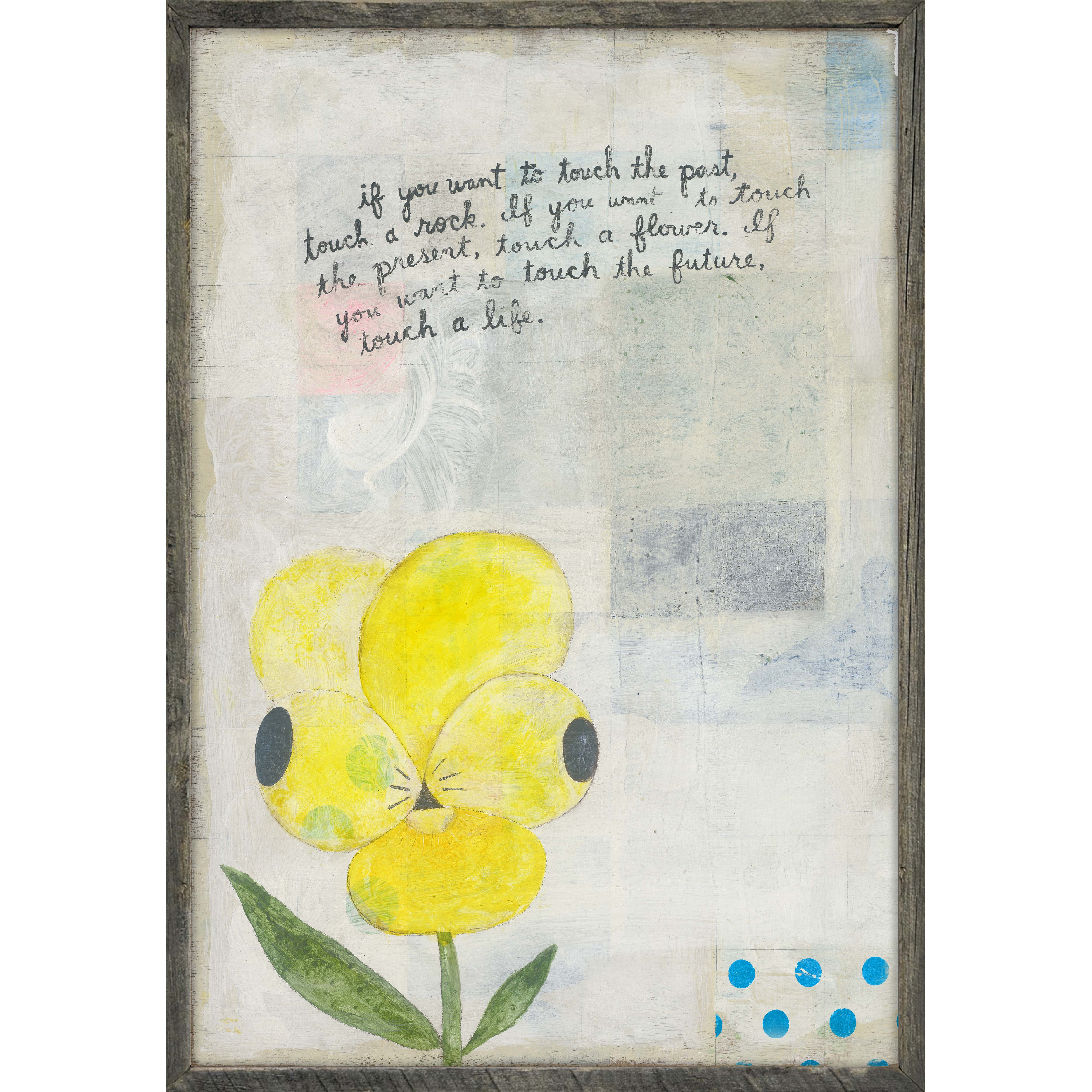 Yellow Pansy Vertical Art Print - Image 2