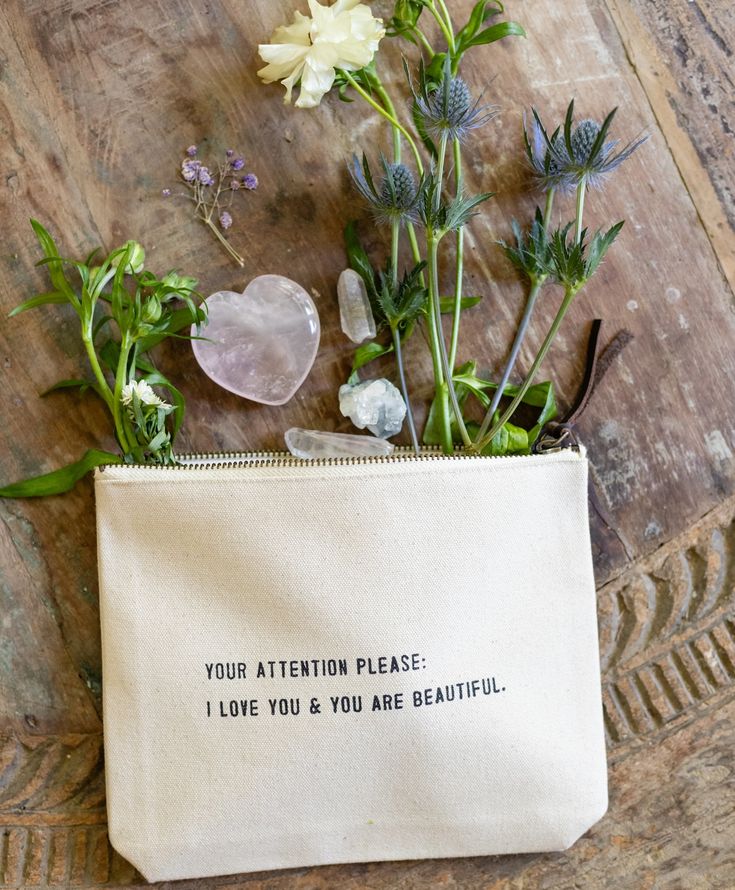 Your Attention Please Canvas Zip Bag 8.5"x7.5" - Image 2