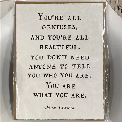 ***You're All Geniuses (John Lennon) Handmade Paper Print - 12"x16" - Image 2